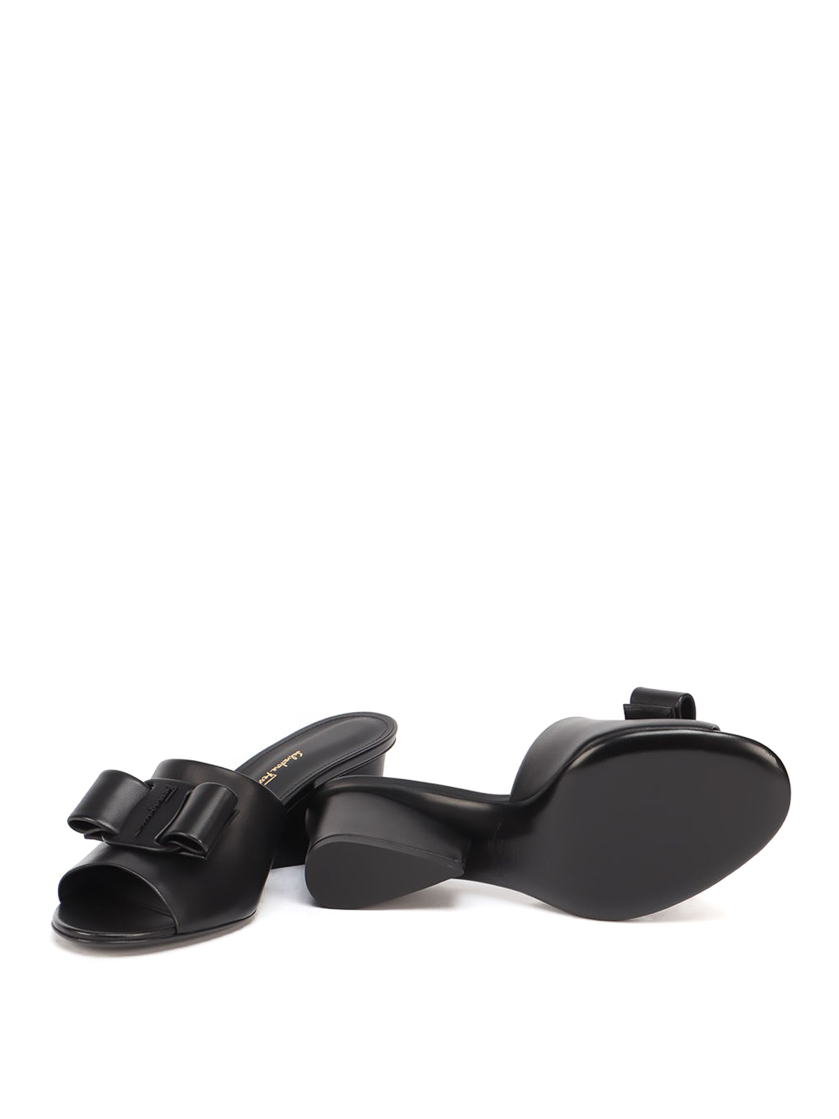 美品 Salvatore Ferragamo ミュール ヴァラ VALERY Ferragamo - Valery 55 leather wedge sandals Salvatore Ferragamo