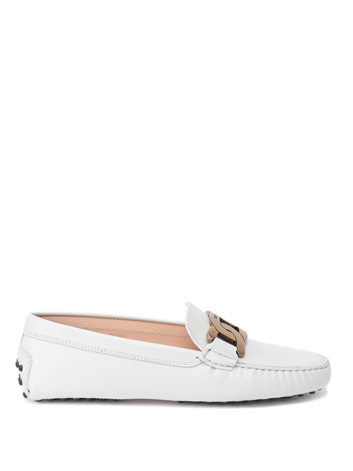 Tod's Chain Detailed Loafers In White