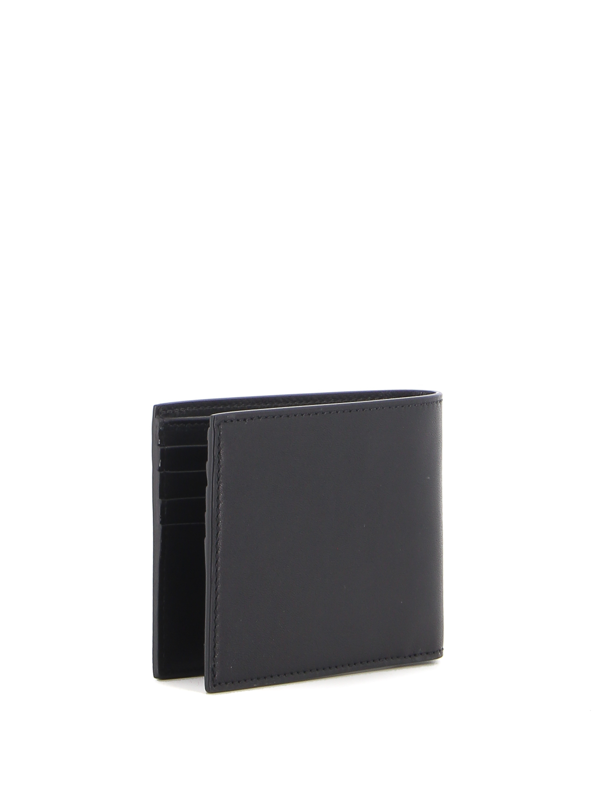 Shop Moschino Metal Logo Wallet In Black