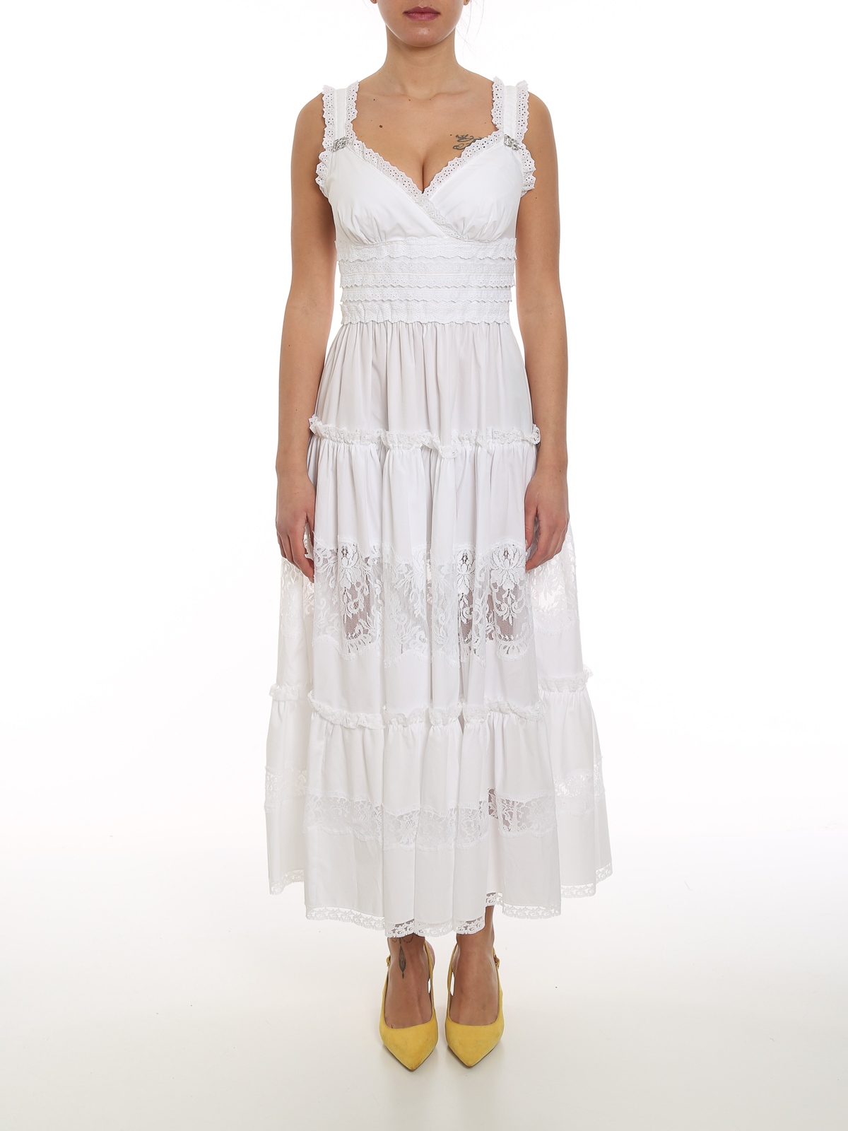 d&g maxi dress Dvor satin calf-length dress with all-over DG logo