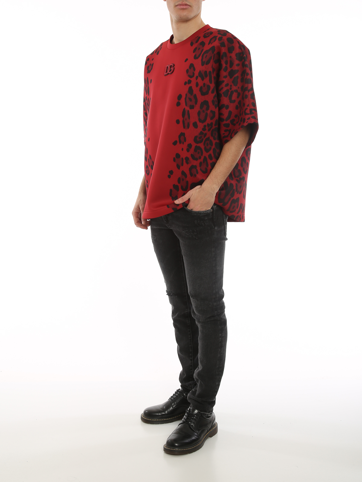 Buy Men's Tiger Print Red Shirt Online