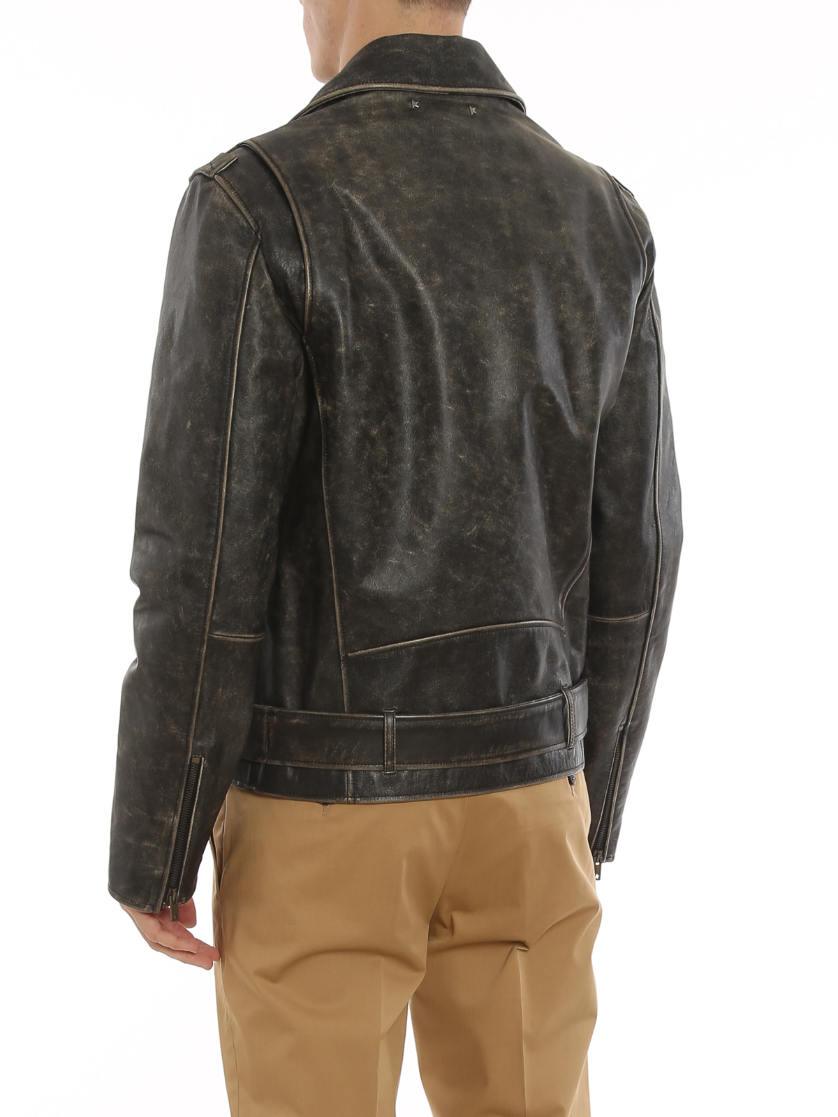 Shop Golden Goose Golden Leather Jacket In Negro