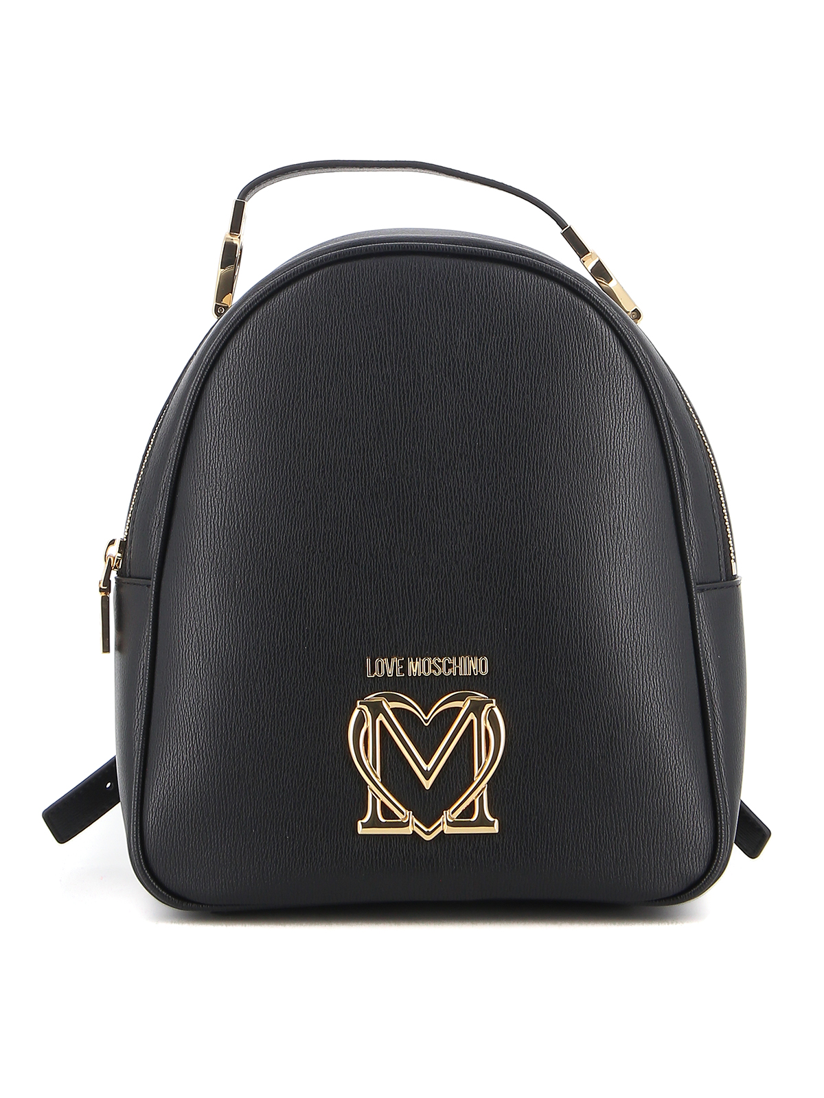 Love Moschino Black Pebbled Leather Backpack with Gold Logo Love Moschino Logo backpack - Black - Women|JC4105PP1HLI0000 main image 2