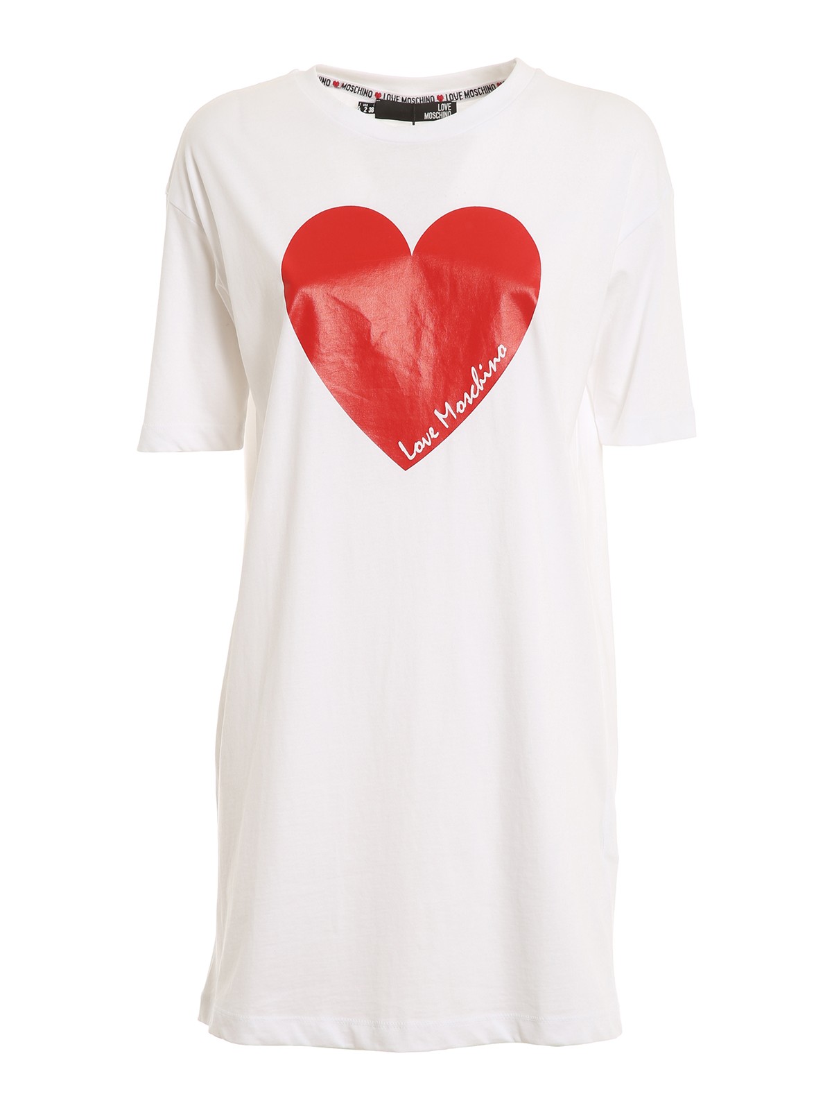 Love Moschino Printed Heart Dress In White