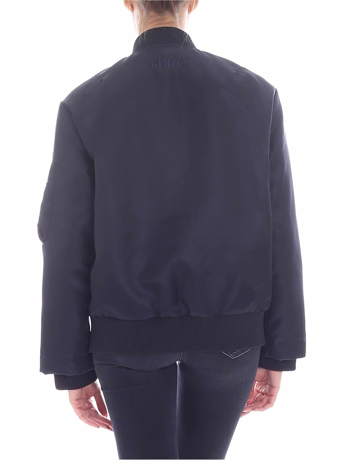 Shop Kenzo Tech Fabric Bomber Jacket In Negro