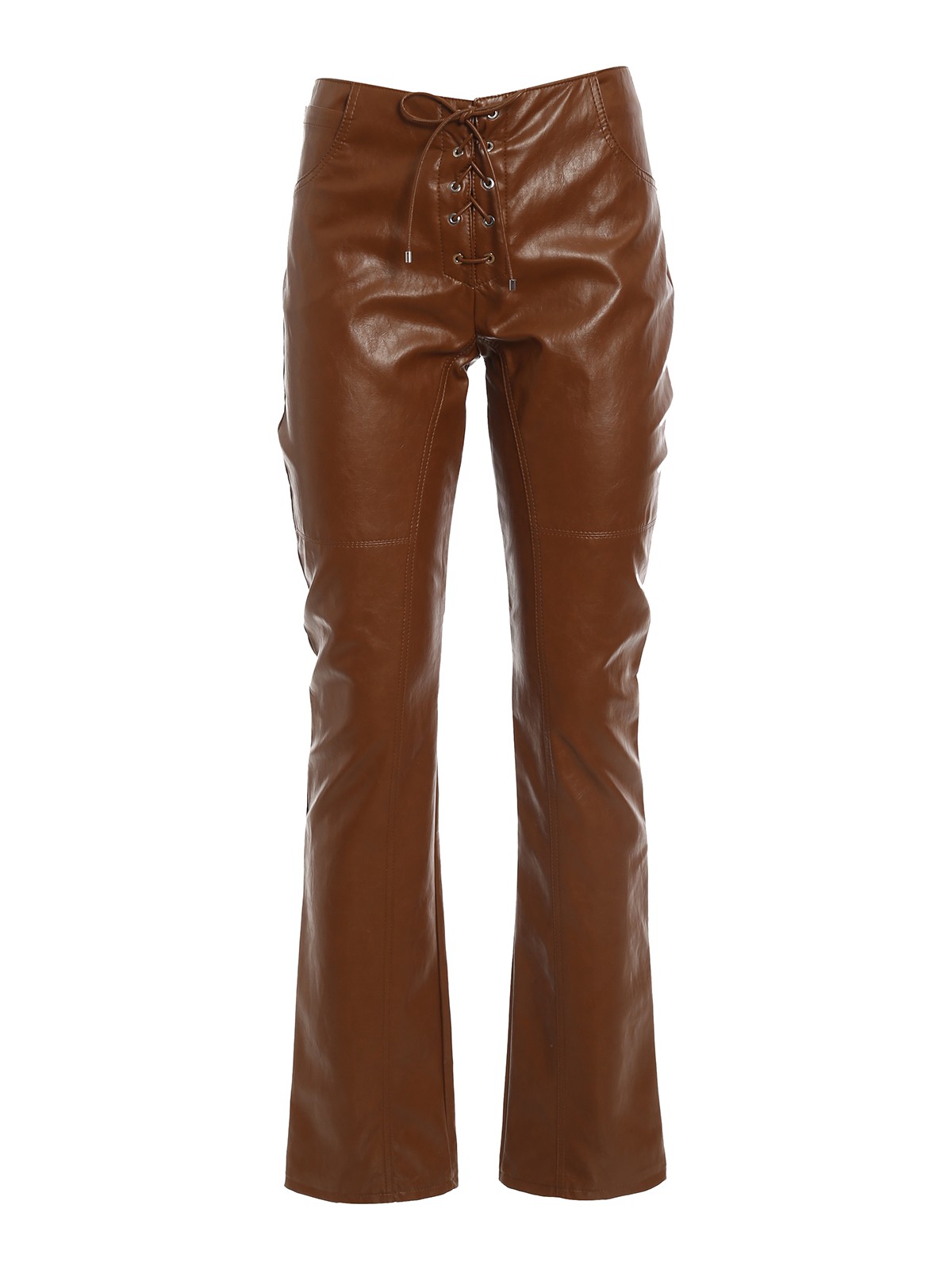 Blumarine Faux leather trousers - Light Brown - Women|2P028AN0555