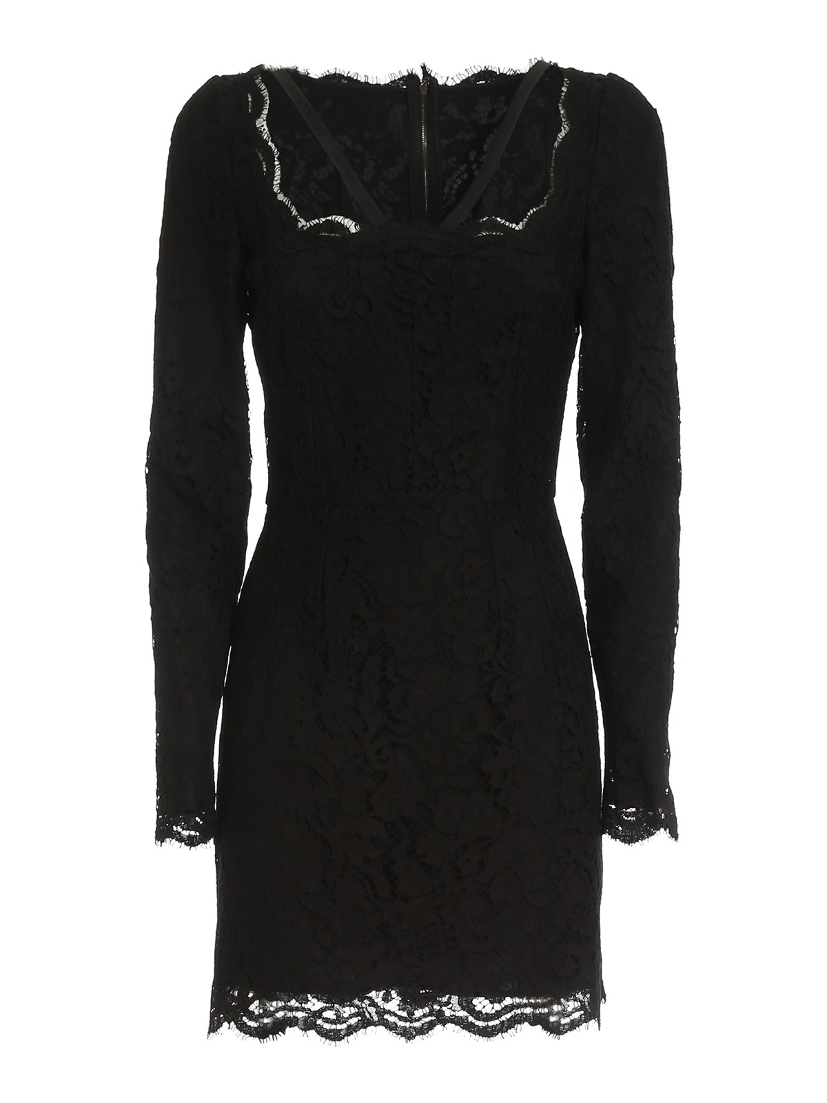 Dolce & Gabbana Lace Detailed Dress In Black