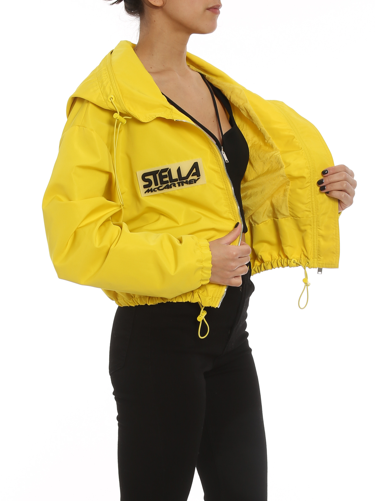 Shop Stella Mccartney Hooded Jackets In Yellow