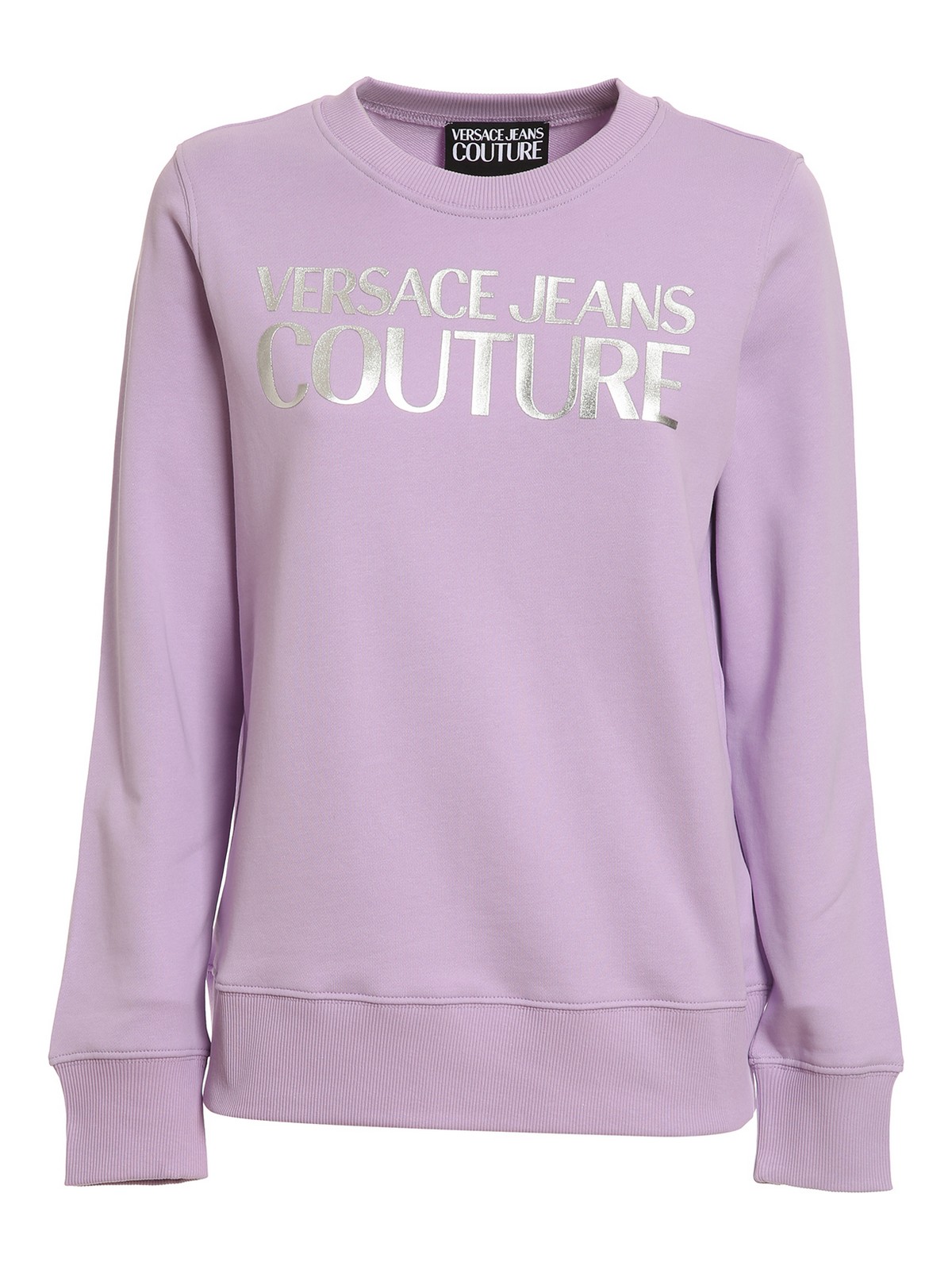 Versace Jeans Couture Laminated Logo Sweatshirt In Light Purple