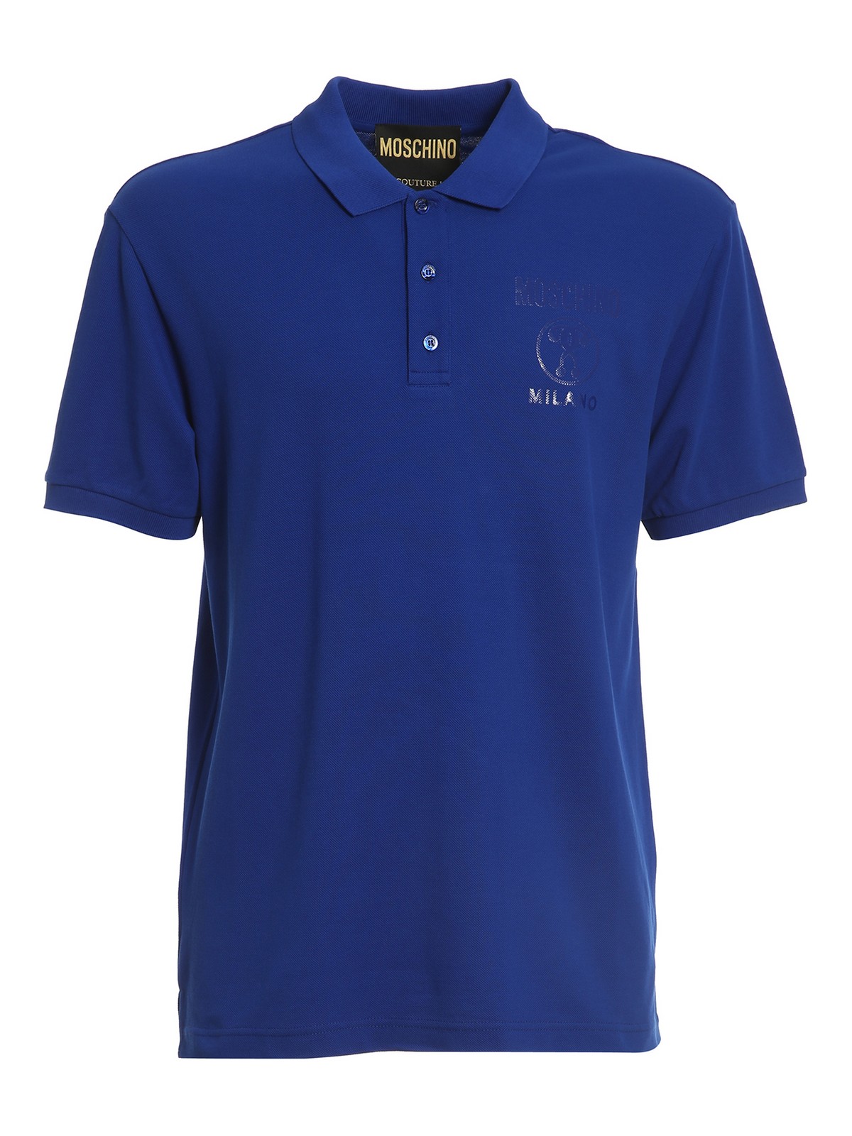Moschino Plain Colour Polo Shirt In Blue