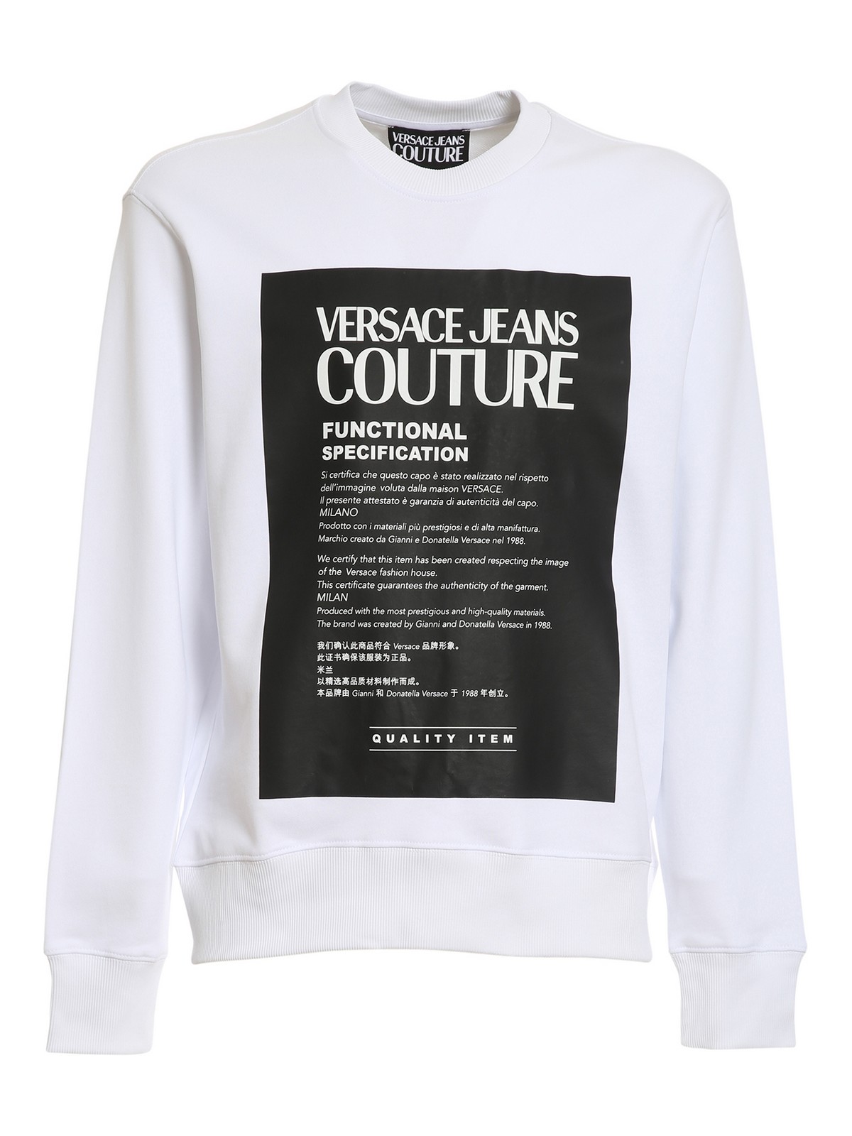 Versace Jeans Couture Crew Neck Sweatshirt In White