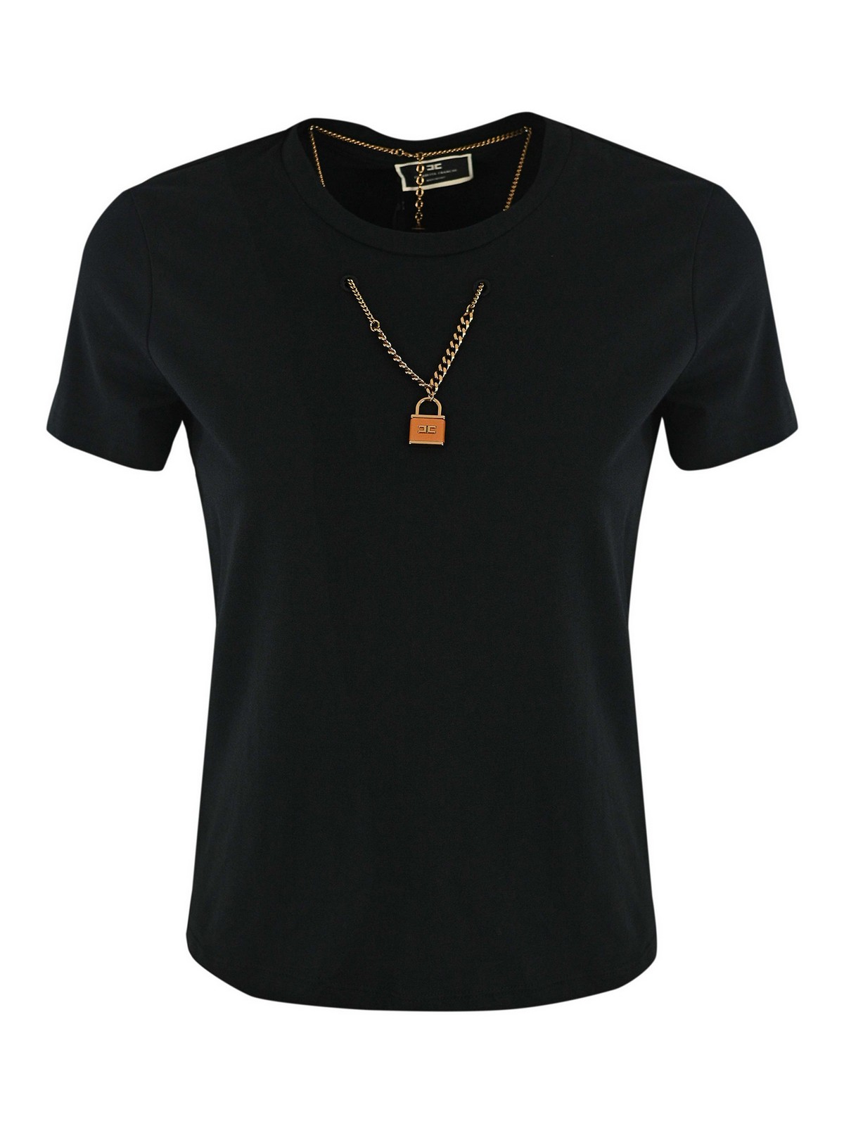 Elisabetta Franchi T-shirt con collana Nero Donna | MA01321E2110