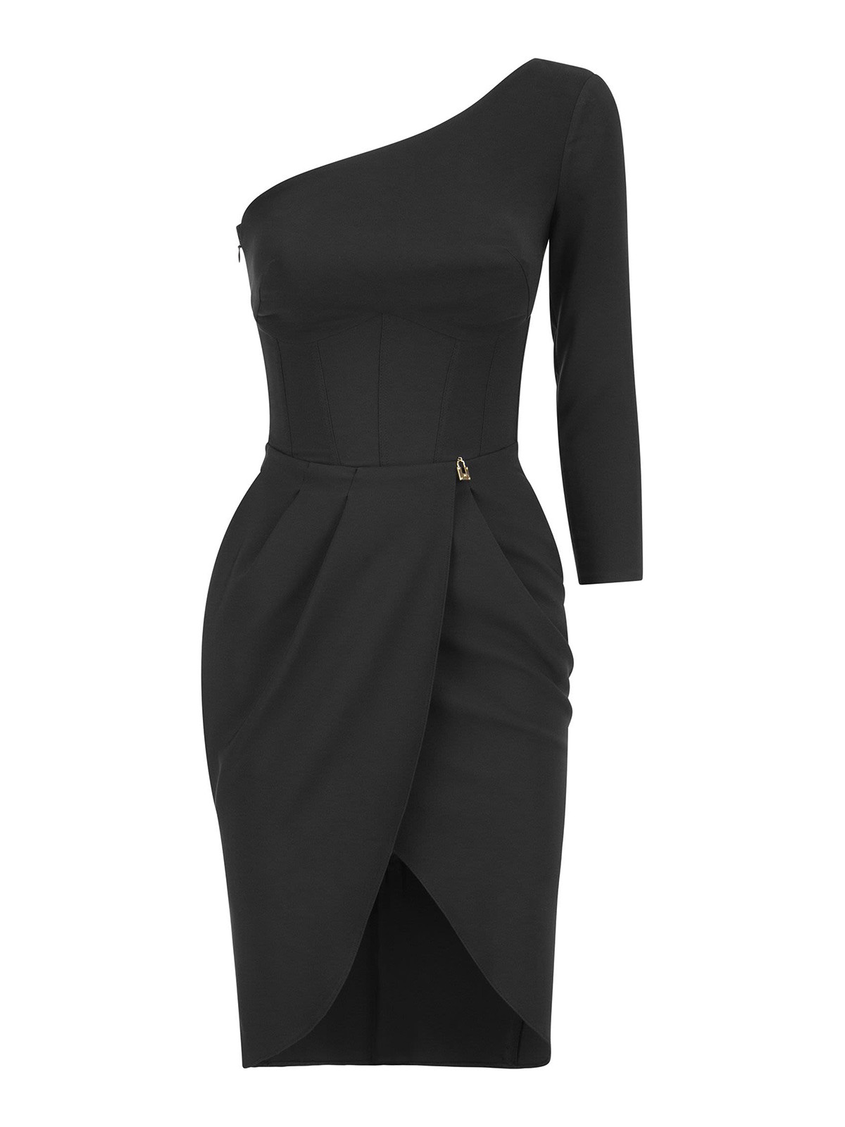 Elisabetta Franchi Asymmetrical one-shoulder dress|AB19722E2110