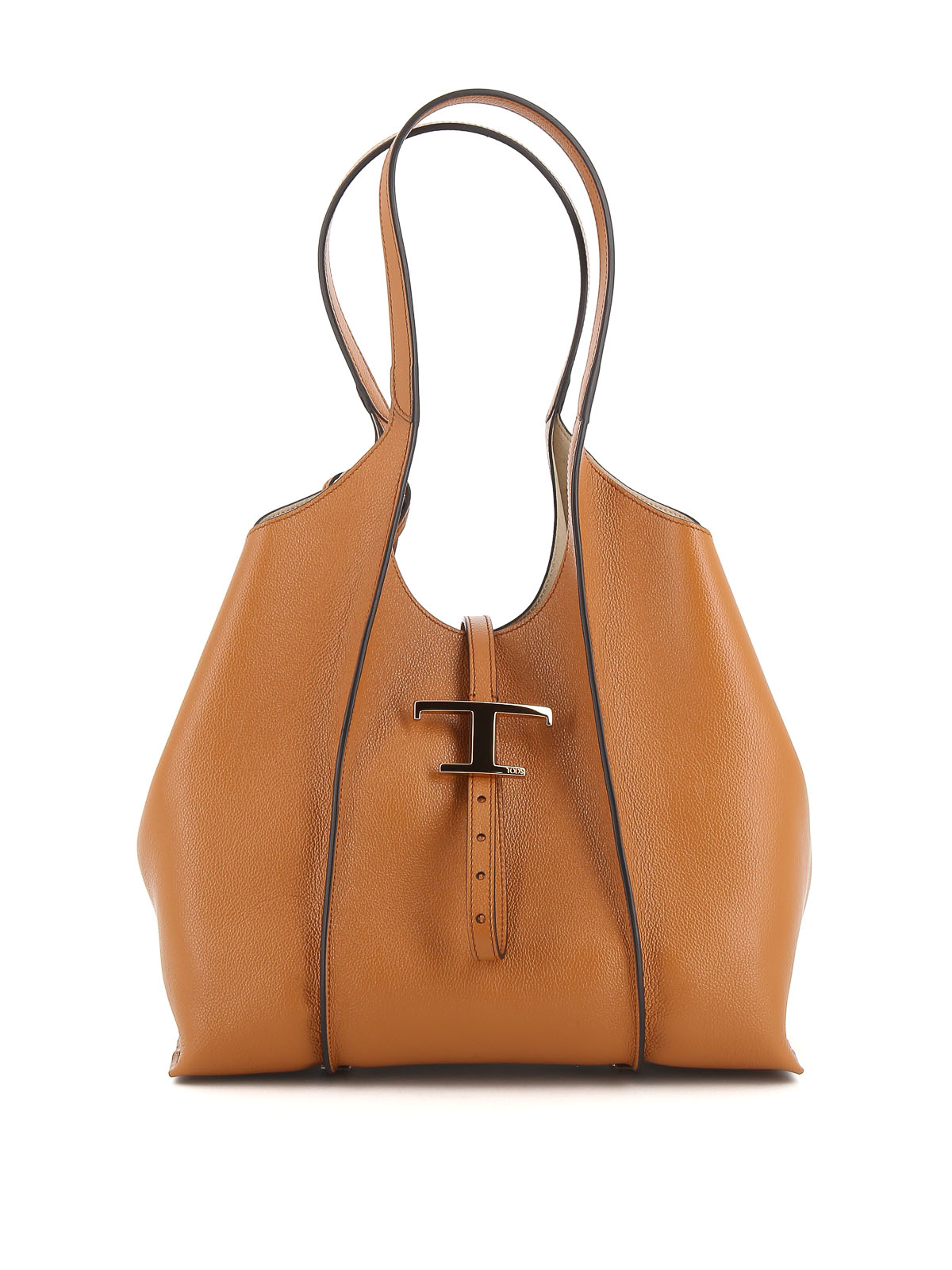 Tod's Timeless Medium Leather Tote In Light Brown