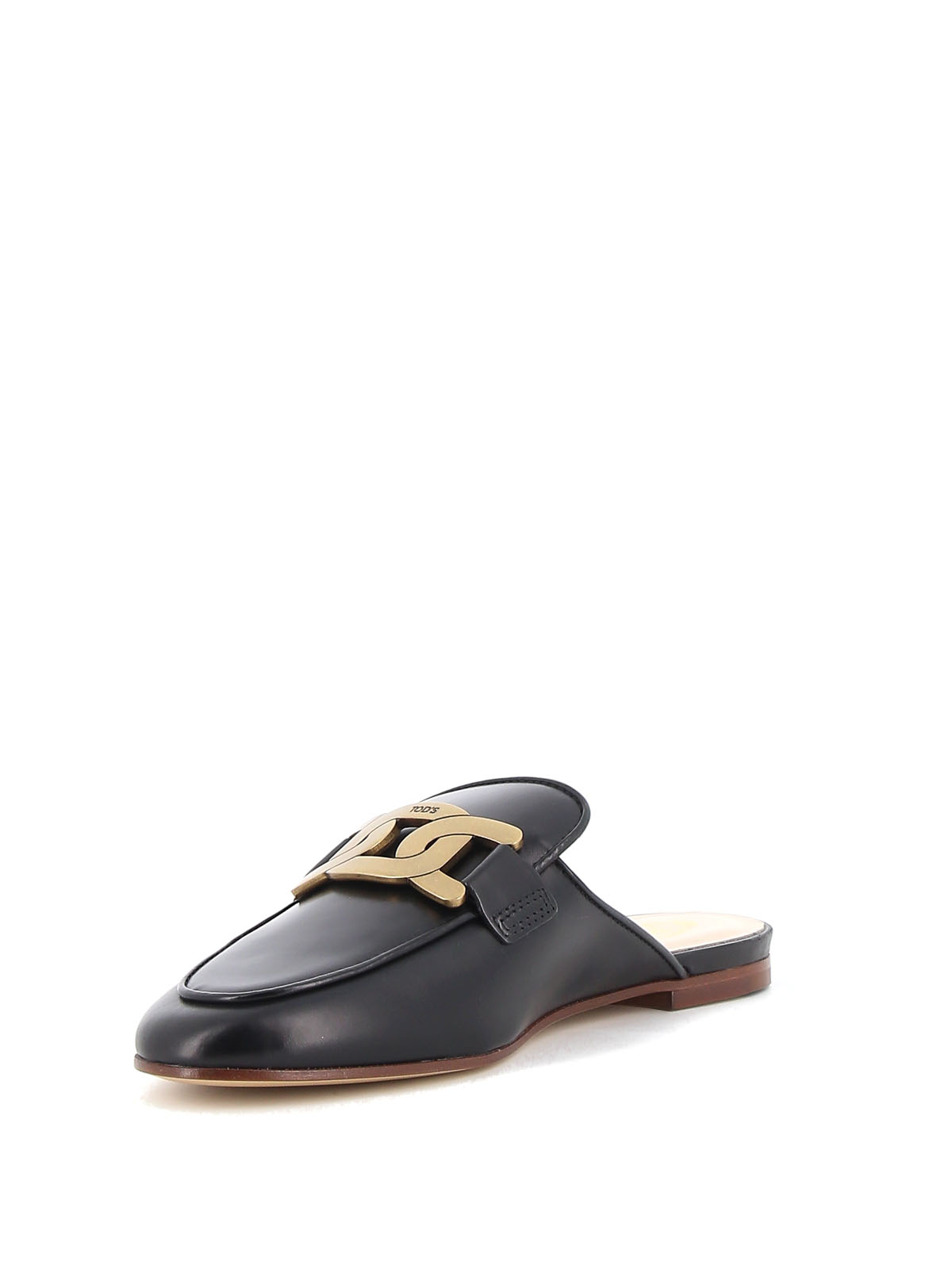 Shop Tod's Chain Detailed Mules In Negro