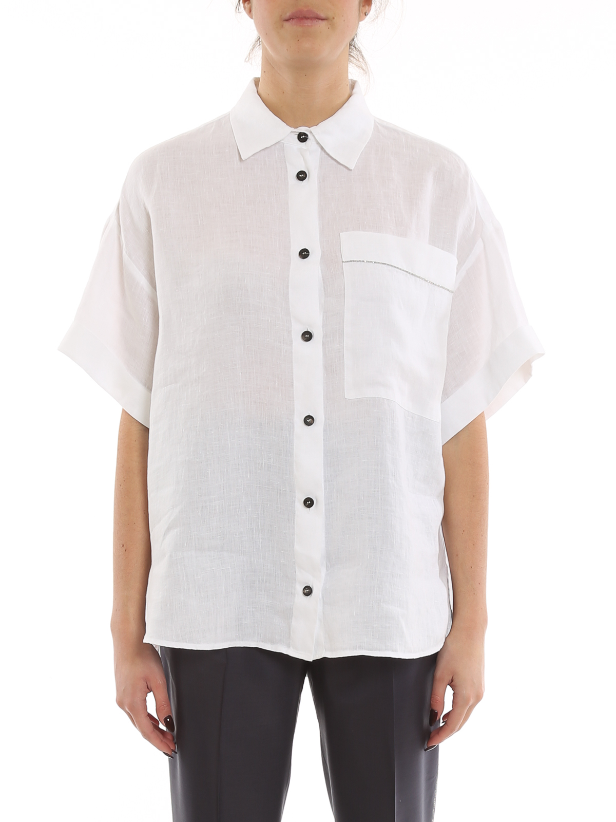 ペセリコ PESERICO シャツ Stretch cotton sateen shirt | Peserico US