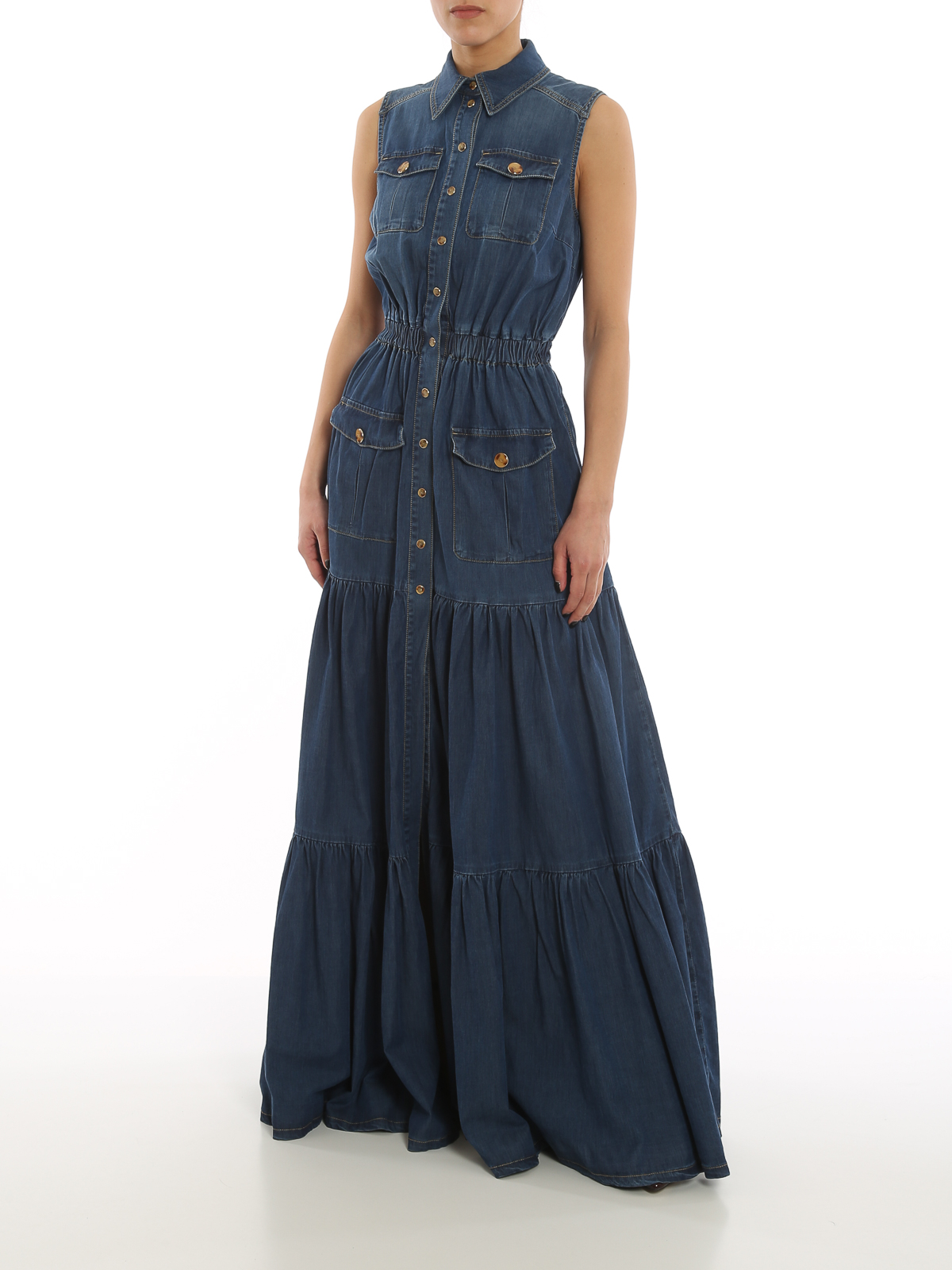 Buy Gap Organic Cotton High Neck Sleeveless Denim Maxi Dress from the Gap  online shop