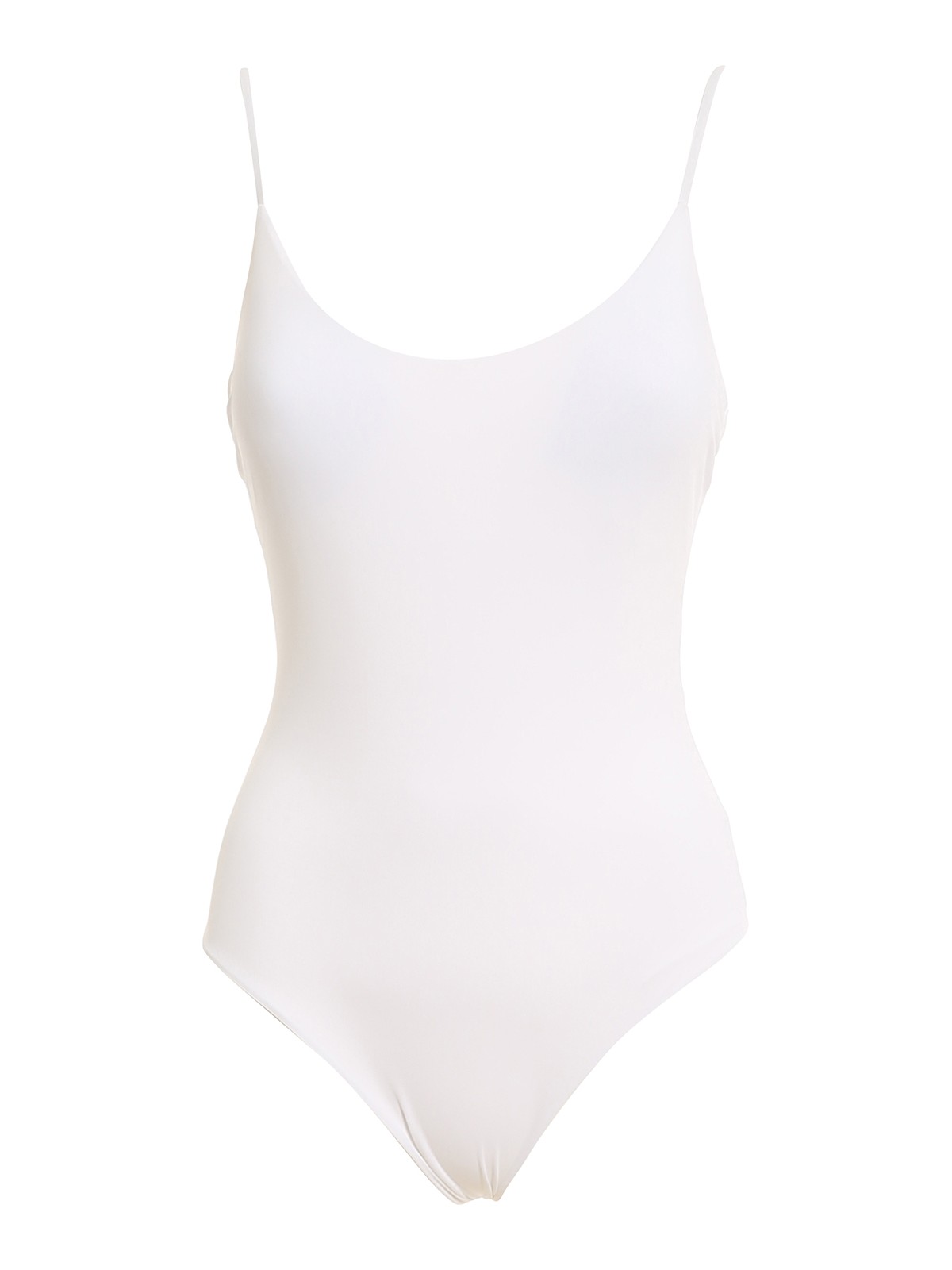Fisico Plain Colour One-piece Swimsuit In Blanco