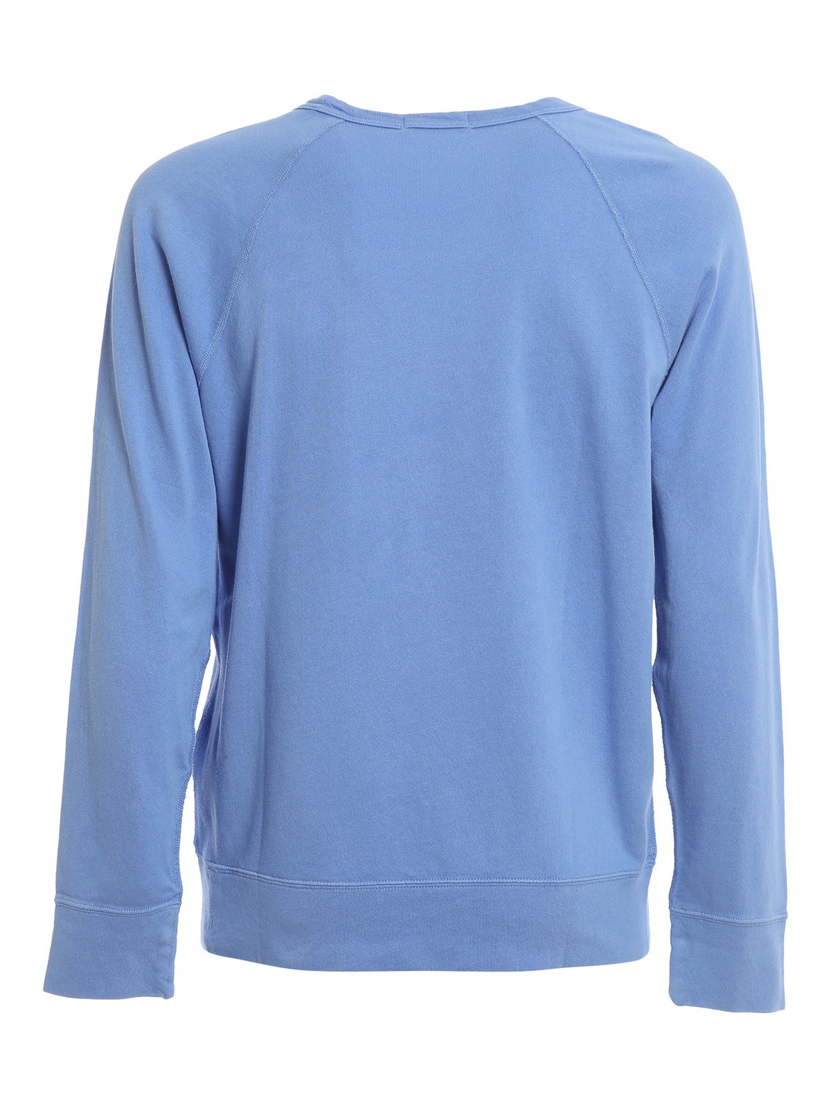 Shop Polo Ralph Lauren Raglan Sleeve Sweatshirt In Light Blue
