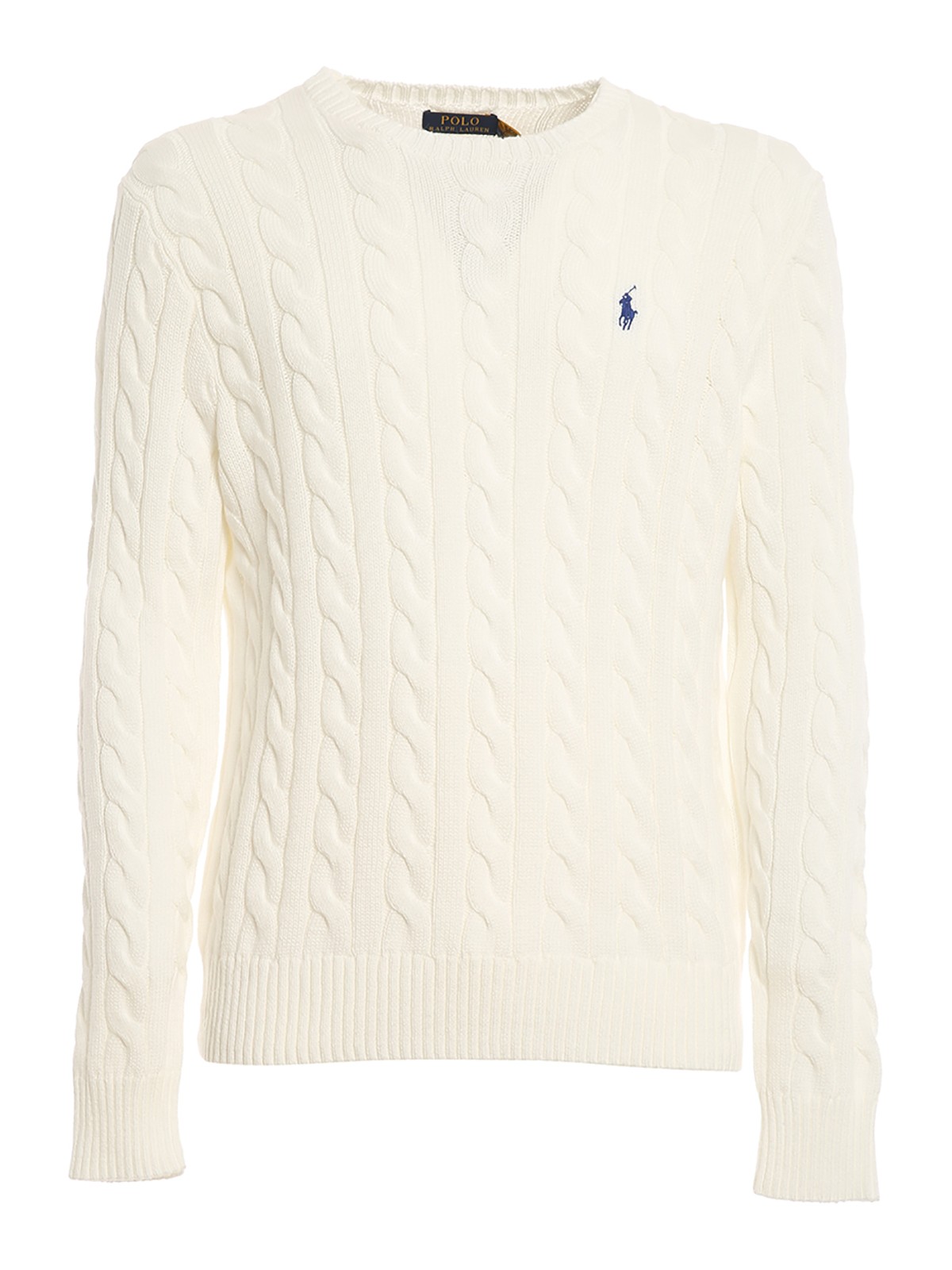 Polo Ralph Lauren Cable Knit Cotton Jumper In White