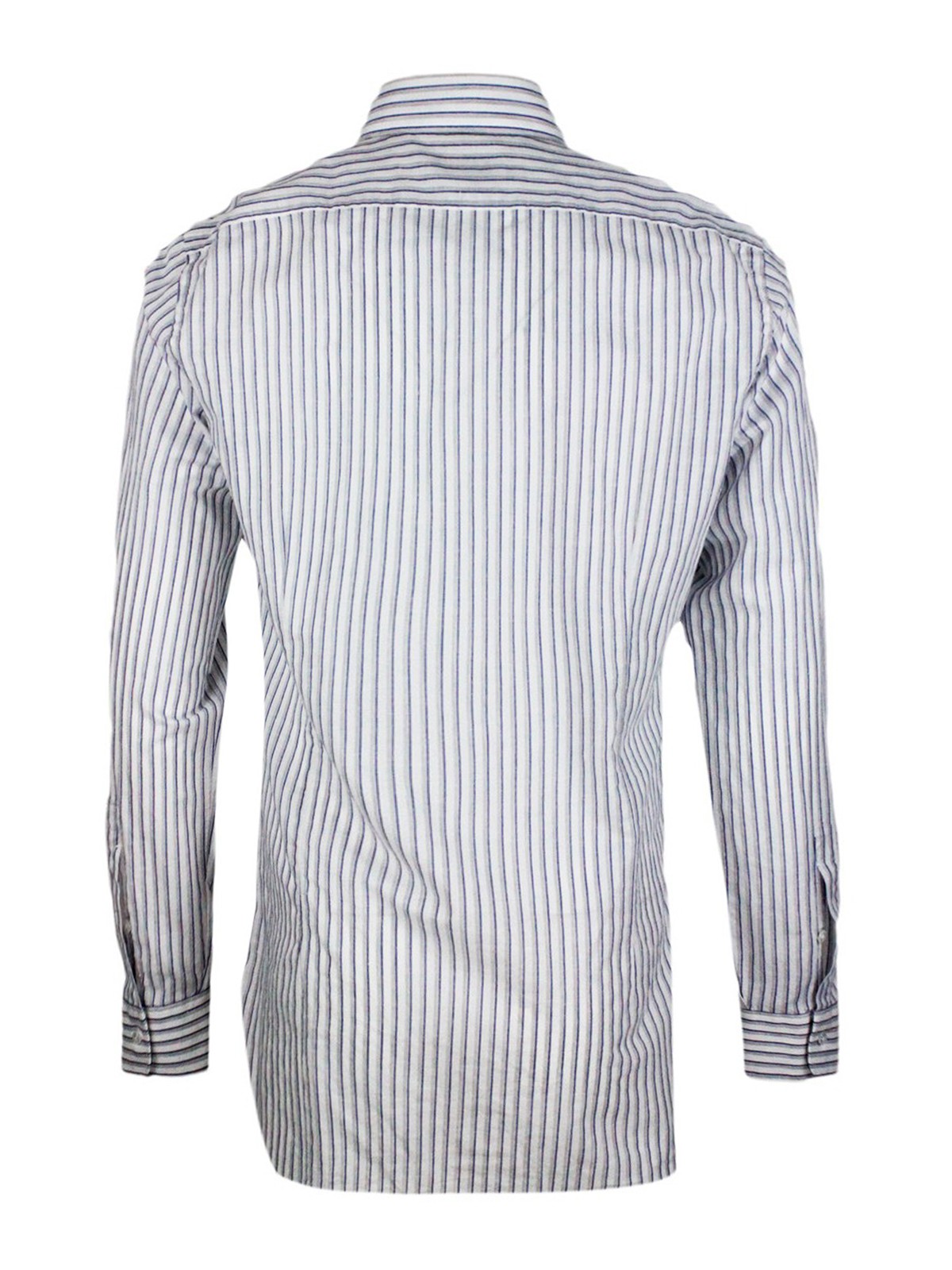 Shop Barba Striped Shirt In White