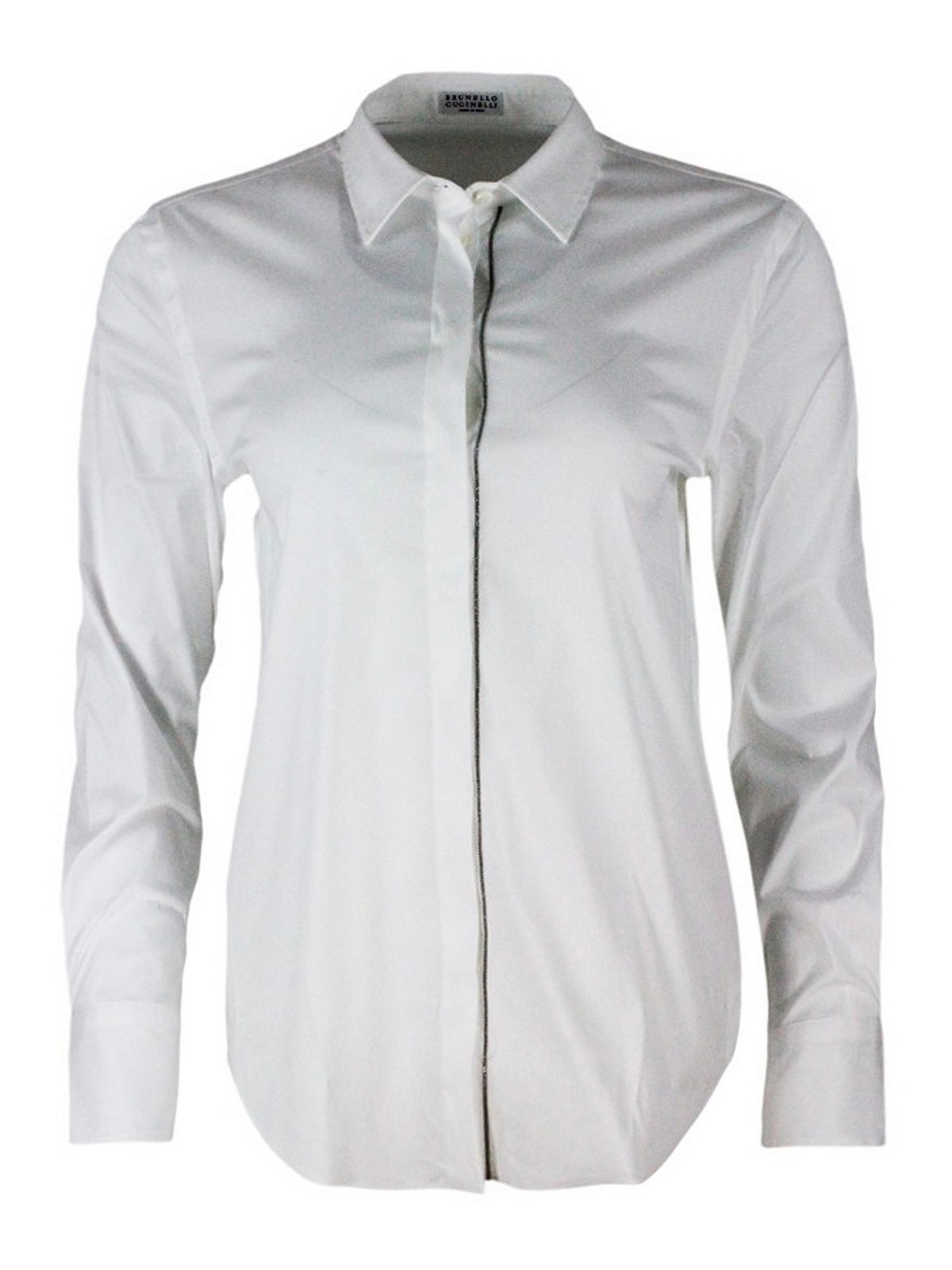 Brunello Cucinelli Embellished Shirt In Blanco