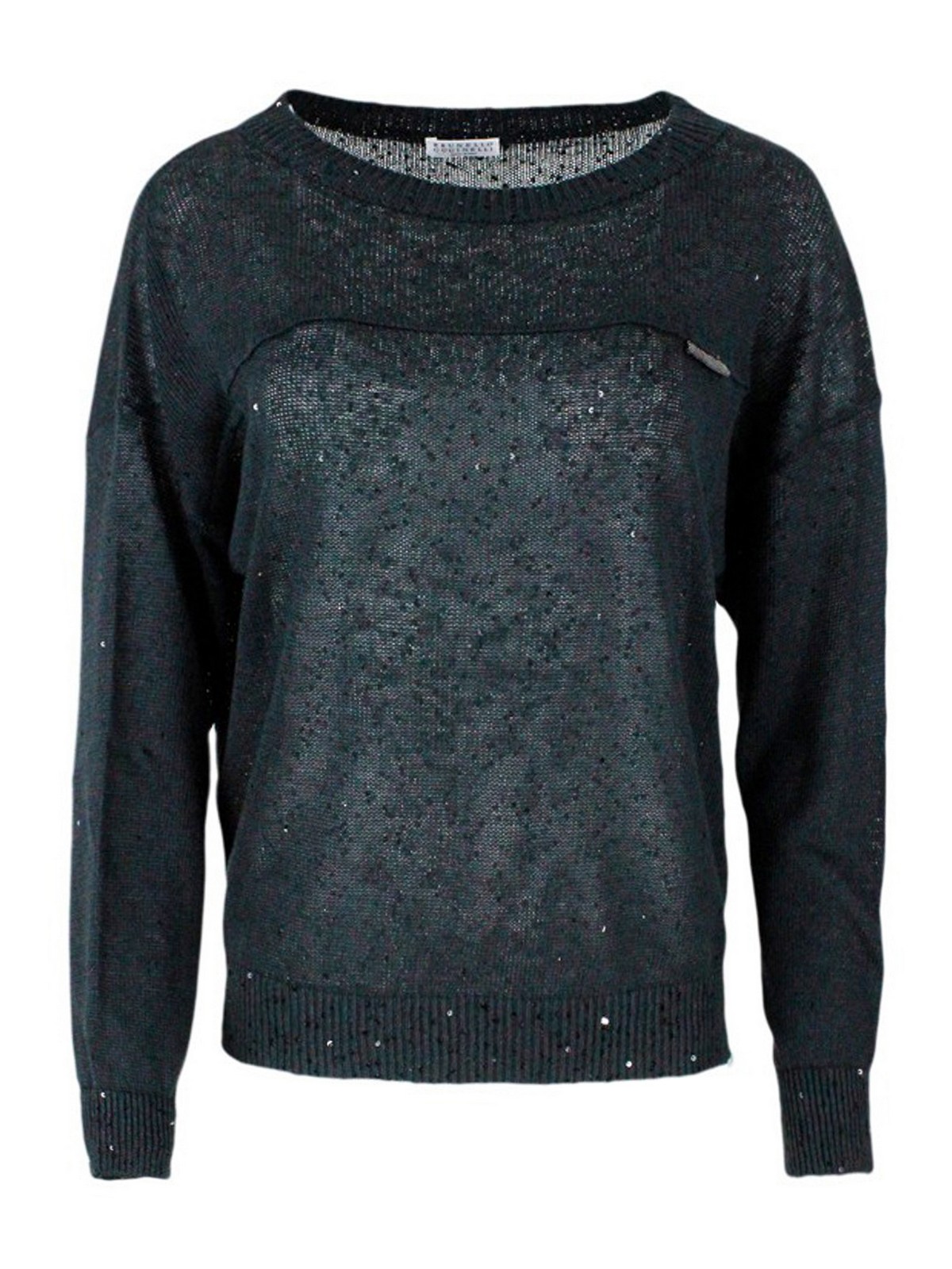 Brunello Cucinelli Diamond Sweater In Grey