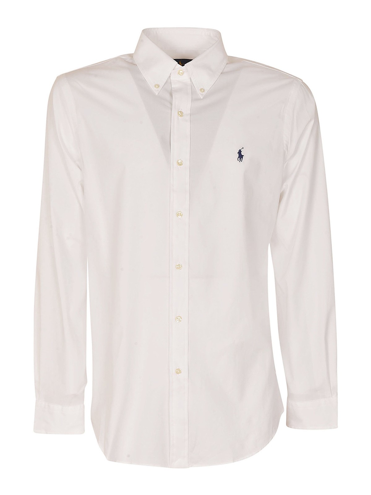 Shop Polo Ralph Lauren Cotton Logo Shirt In White
