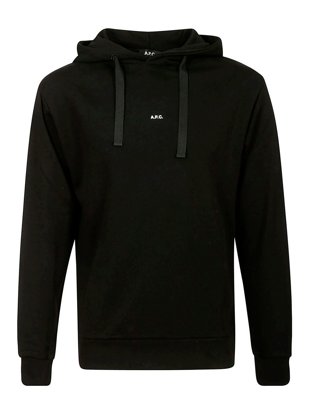 Shop Apc Branded Hoodie In Black
