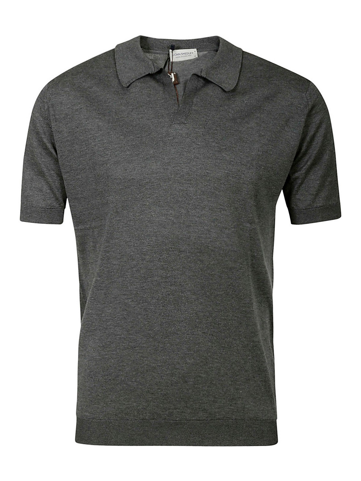John Smedley Noah Skipper Collar Shirt Ss In Gray