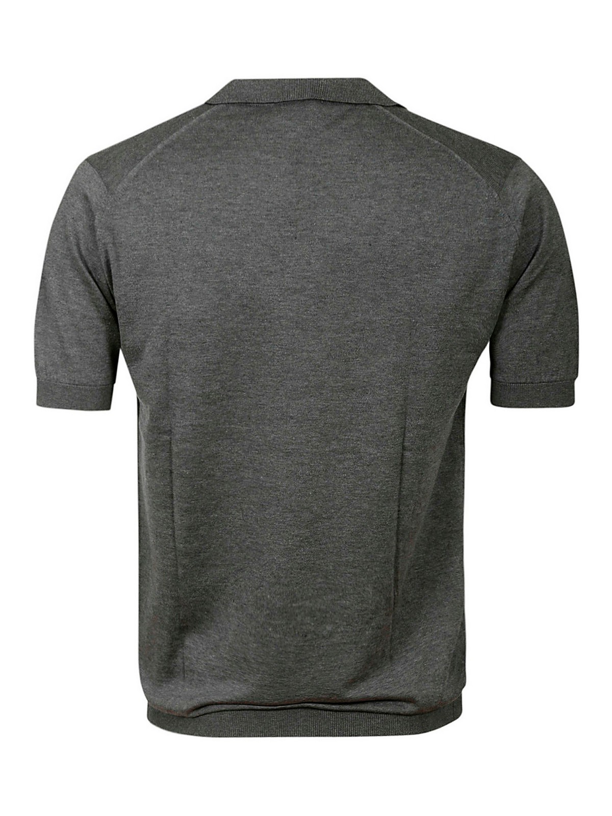 John Smedley Noah Skipper Collar Shirt Ss In Gray