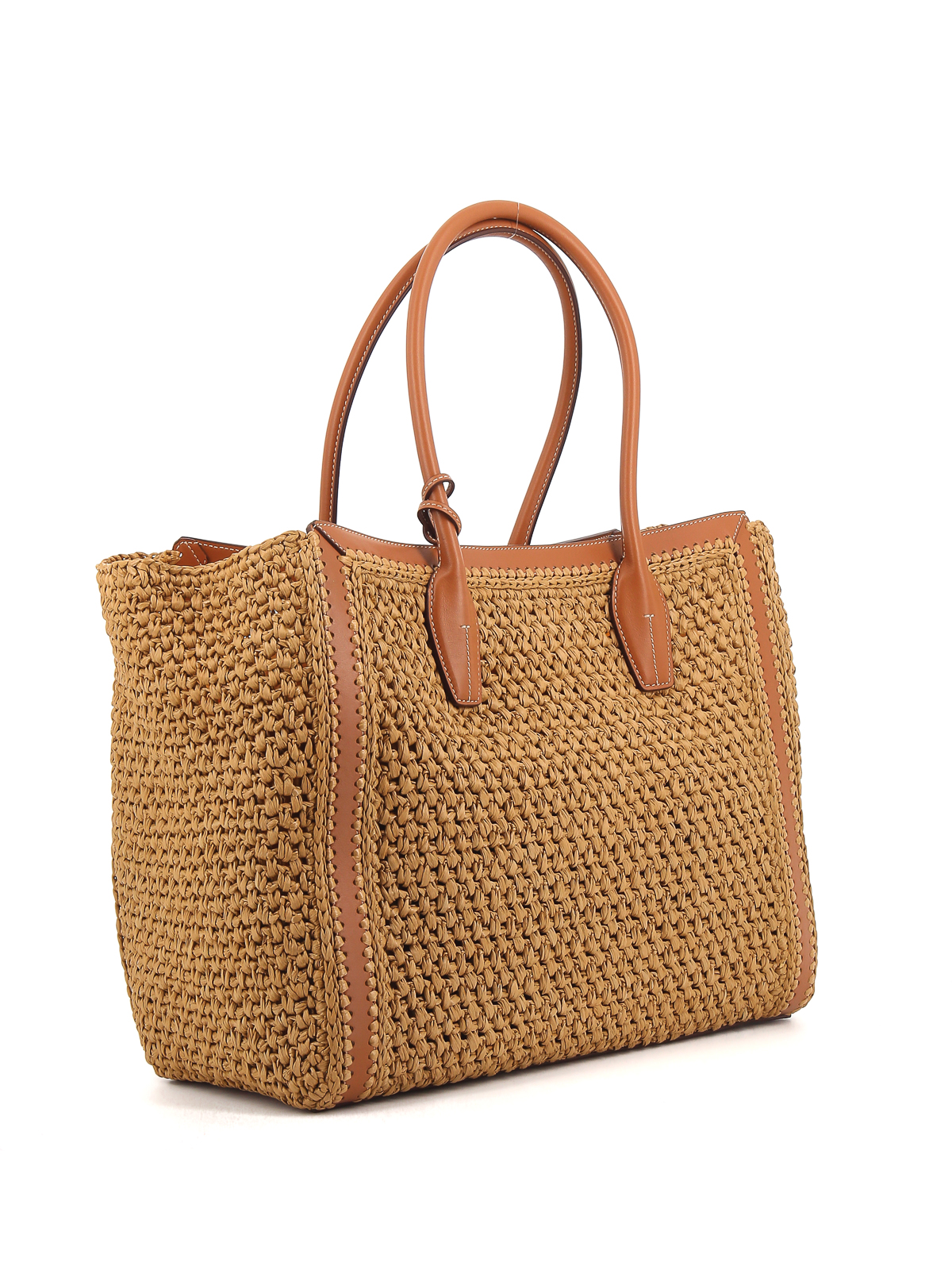 トートバッグ Plan C Woven Raffia Shopper Bag Plan C Woven-Raffia Tote Bag in Natural | Lyst