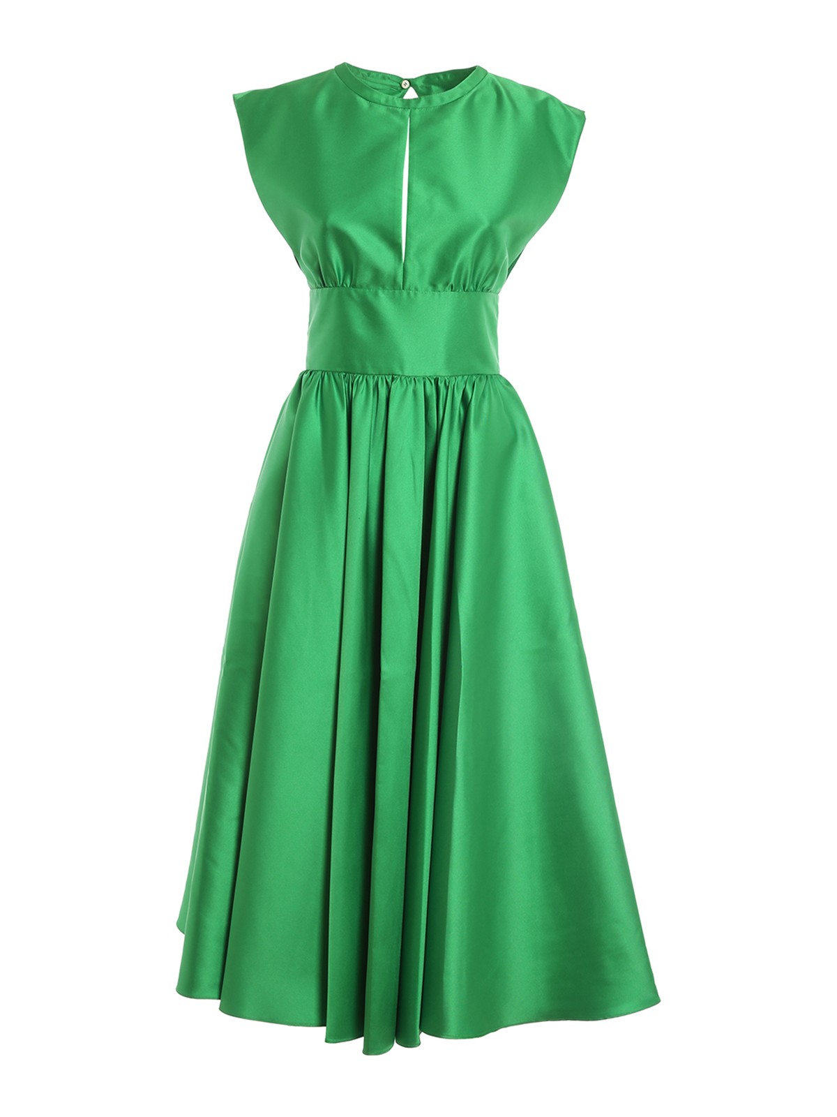 strapless open back dress Pleated Collared Long Sleeve Midi Dress – English Factory