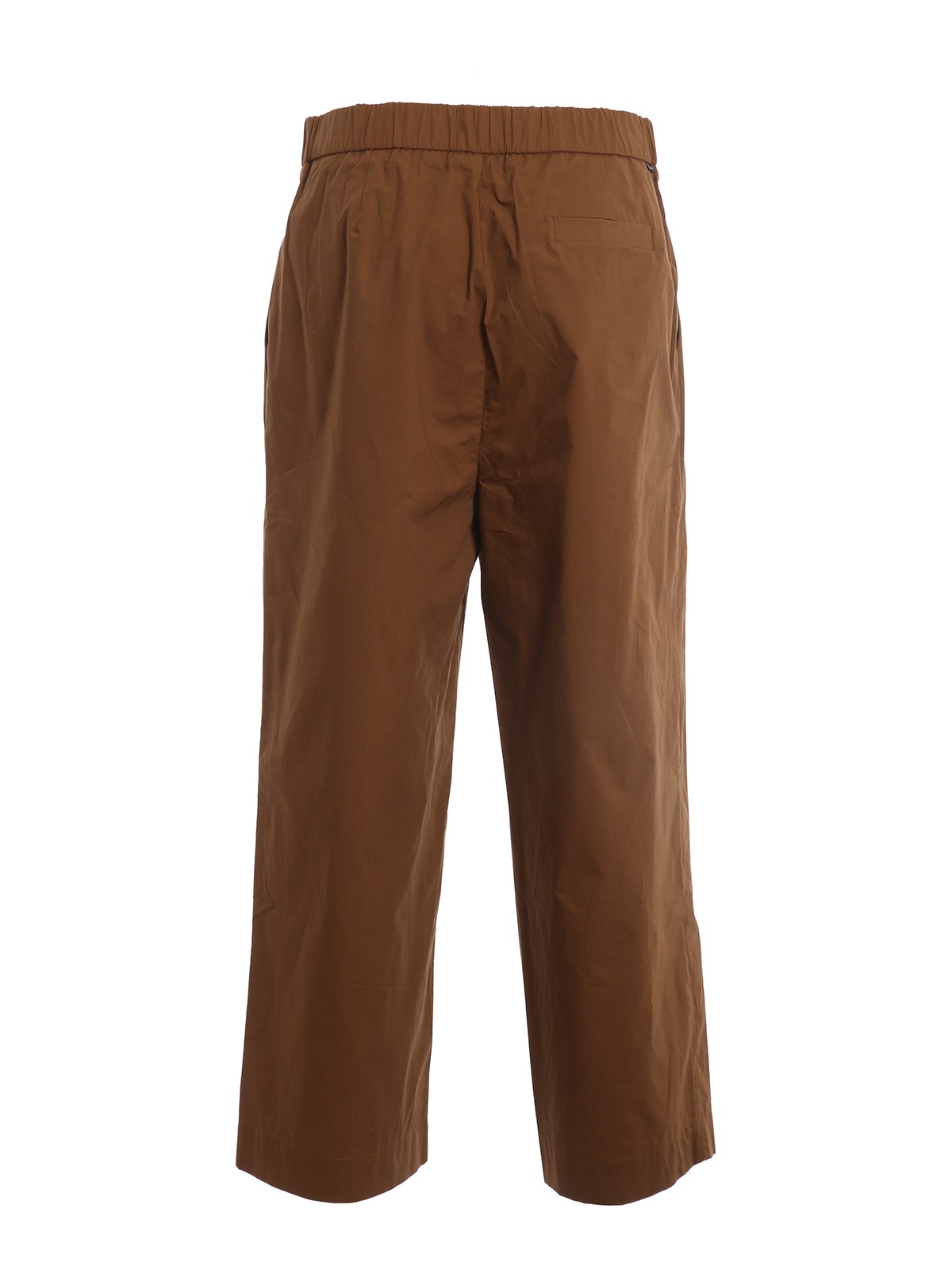 Shop Woolrich Cotton Trousers In Brown