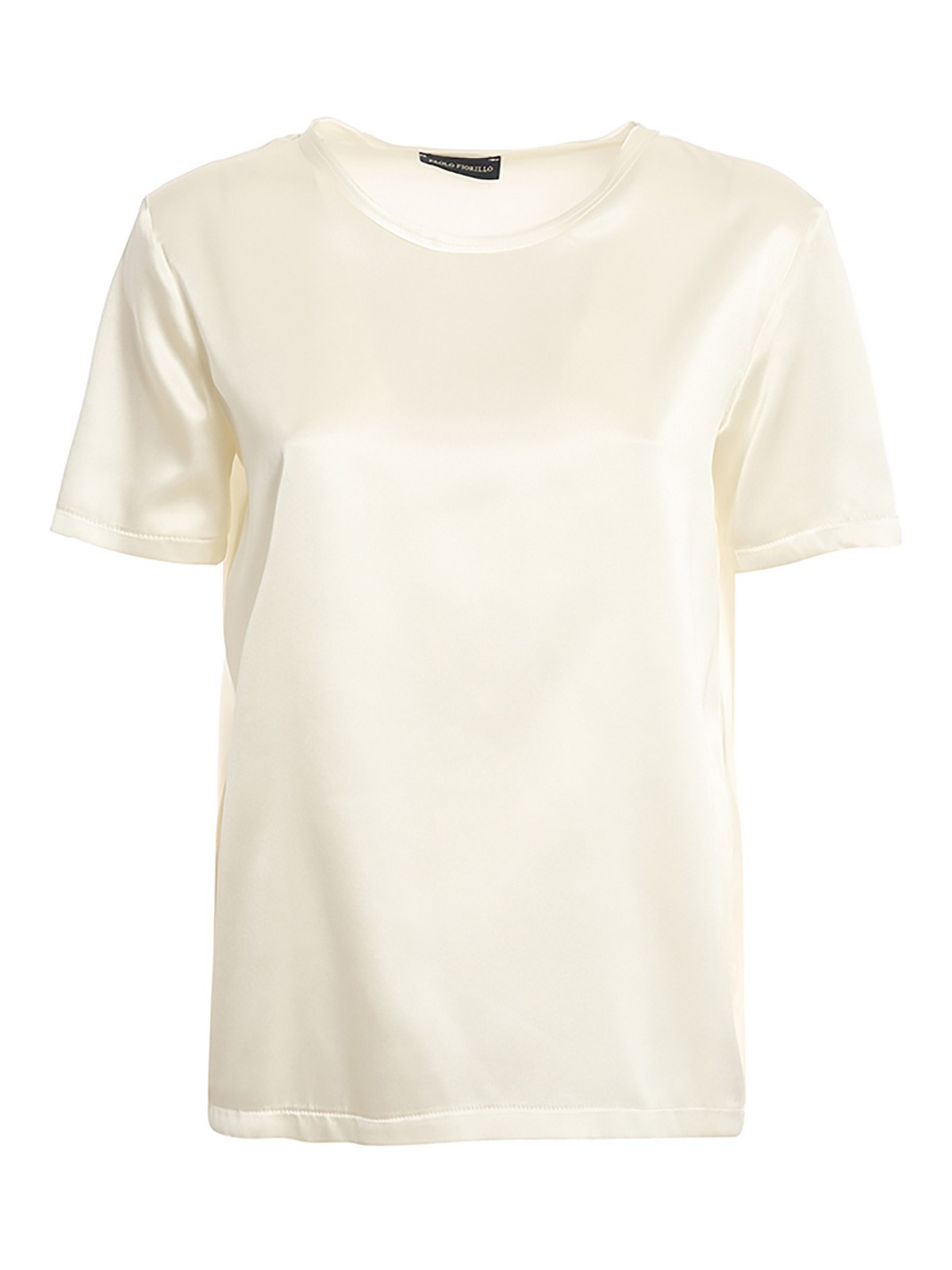 Paolo Fiorillo Sateen Short Sleeved Blouse In White