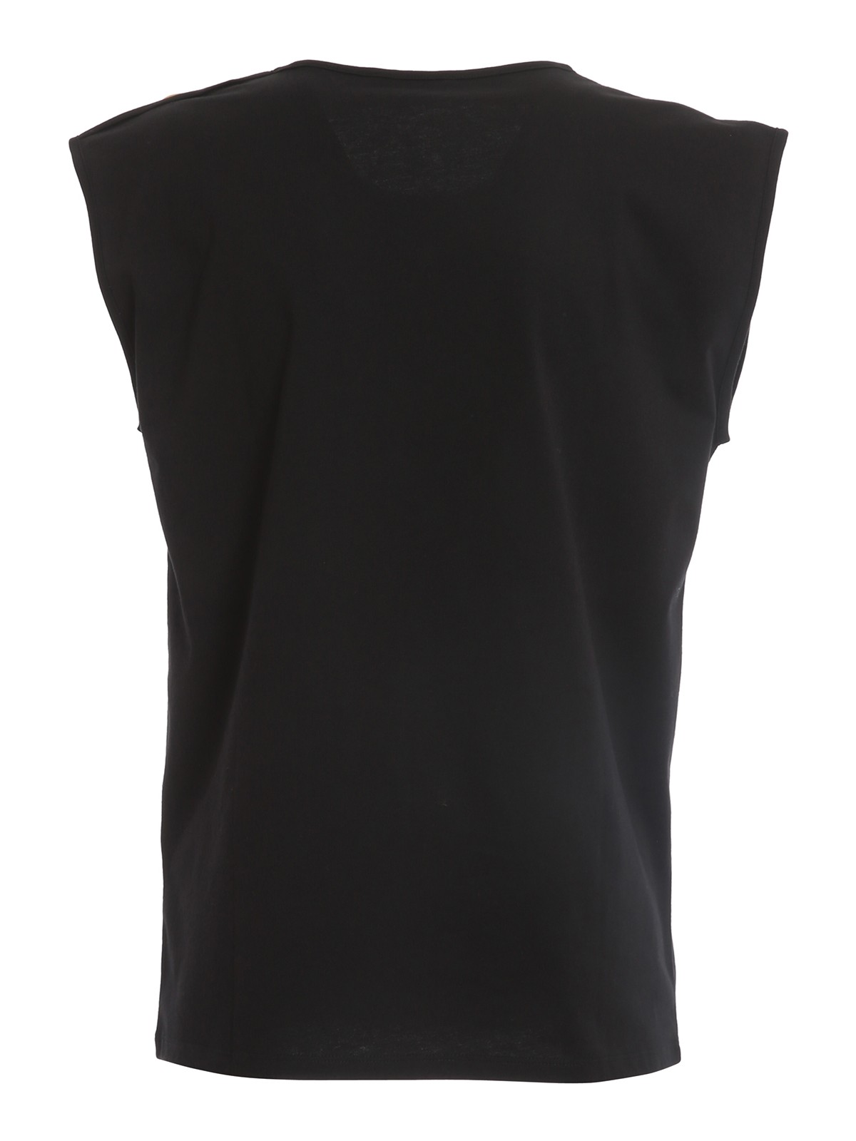 Shop Balmain Bejewelled Button T-shirt In Black