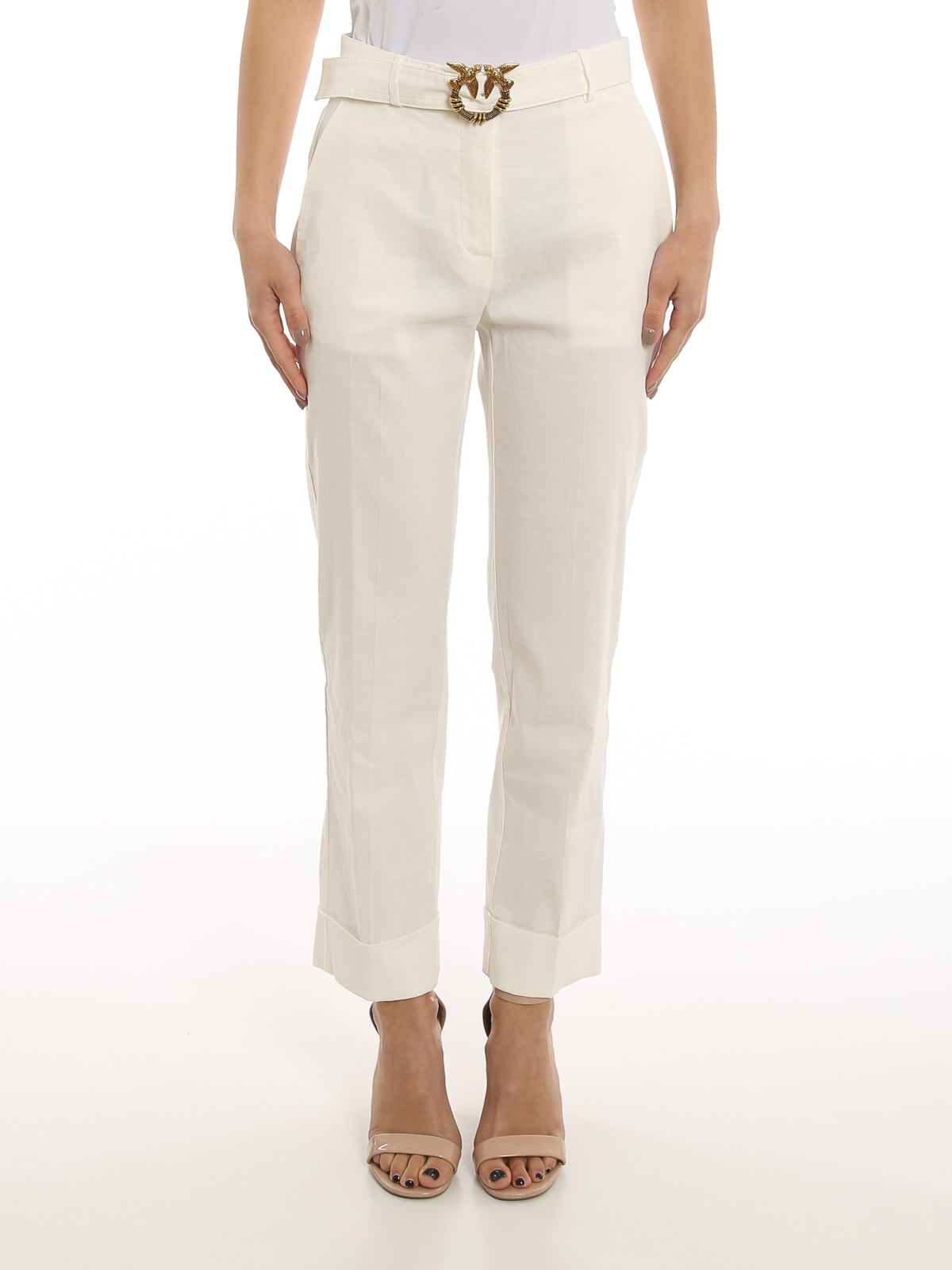Pinko Plaza1 trousers - White - Women | 1G17CY7435Z15