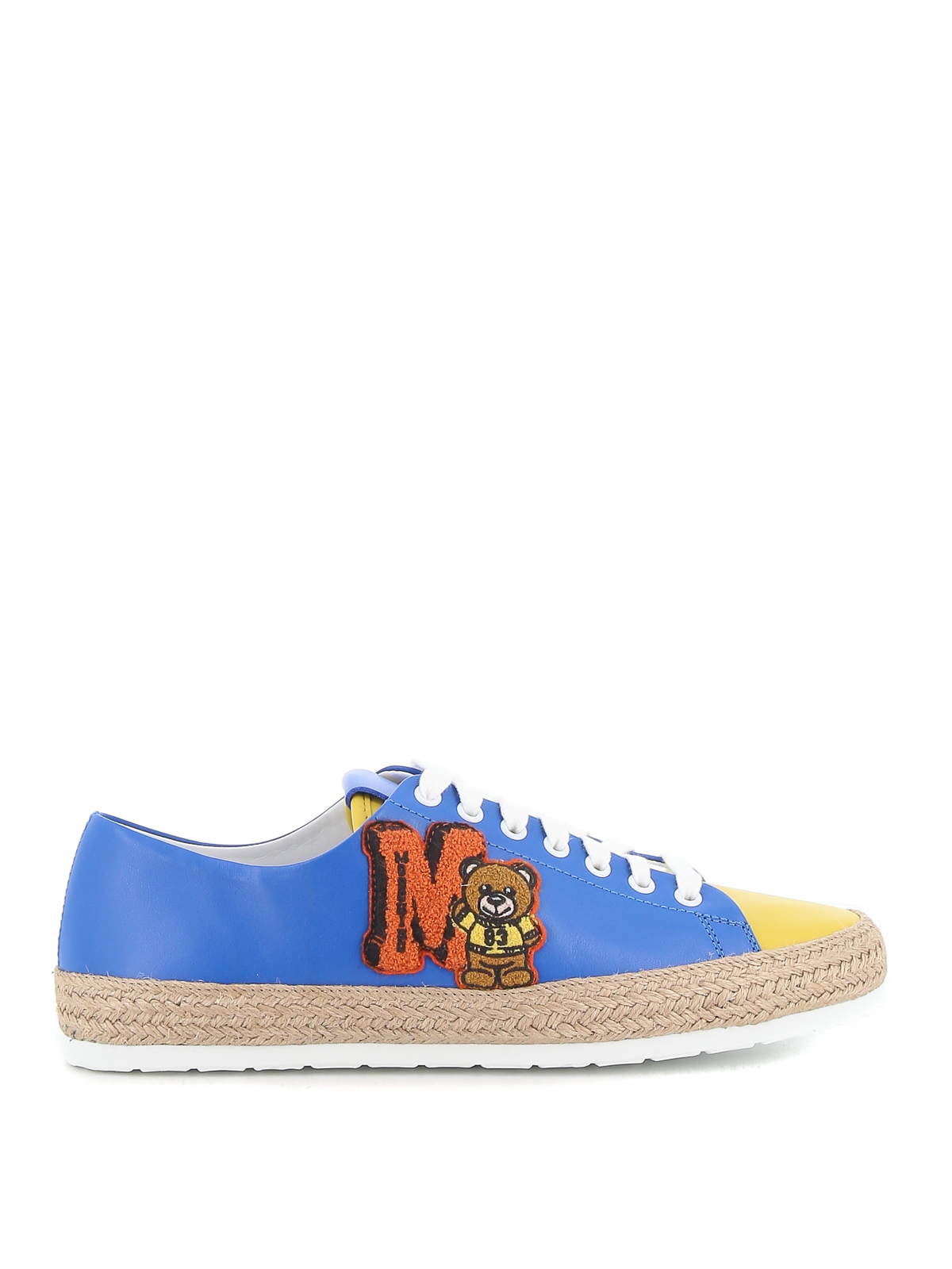 Moschino Varsity Teddy Bear Sneakers In Azul