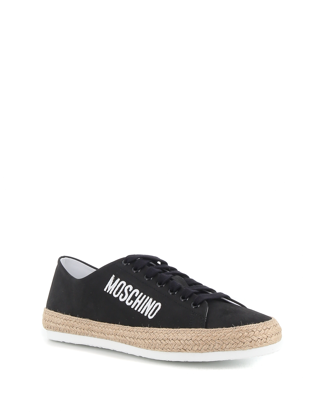 Shop Moschino Nubuck Sneakers In Negro
