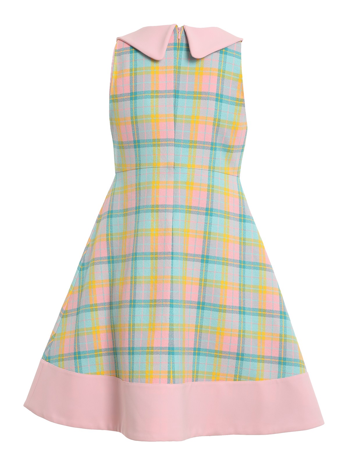 Shop Moschino Check Flared Dress In Multicolor