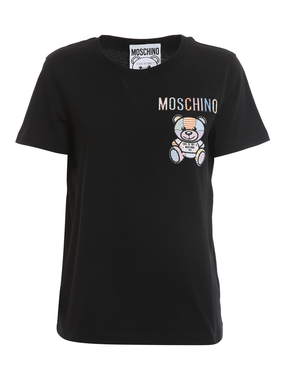 Moschino Camiseta - Teddy Patchwork In Negro