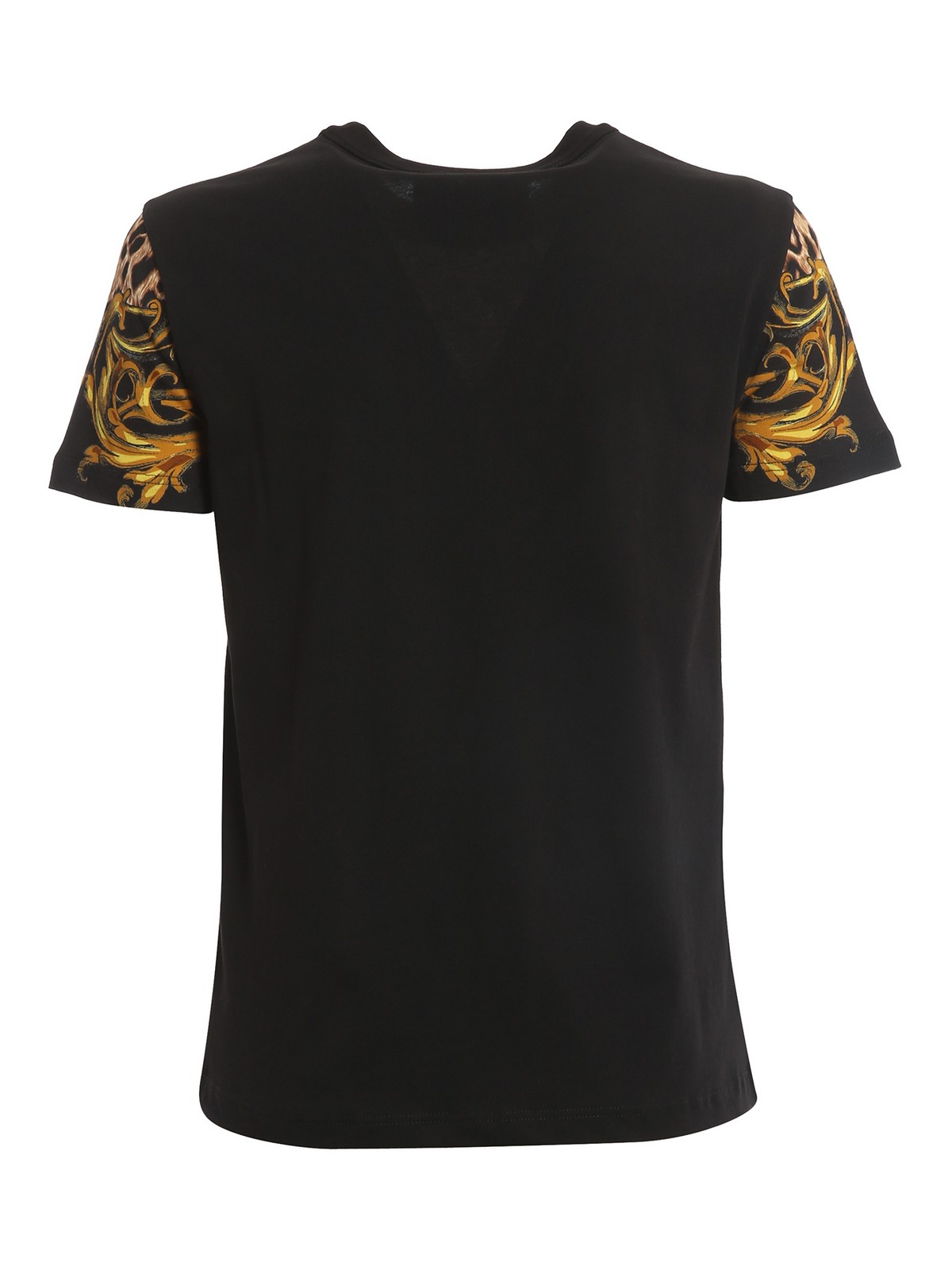 Shop Versace Jeans Couture Baroque Animal Print T-shirt In Black