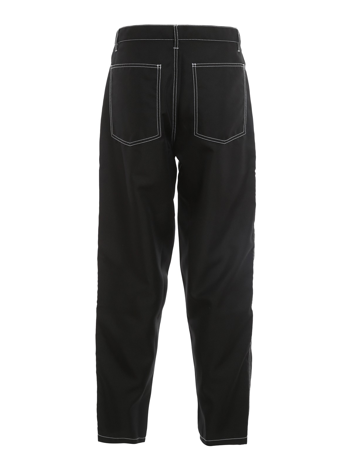 Shop Comme Des Garçons Shirt Contrasting Stitching Trousers In Negro