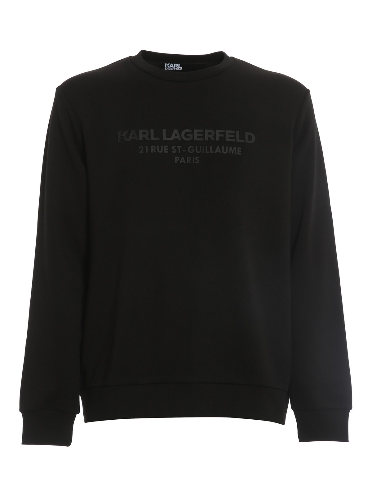 Karl Lagerfeld Rubber Logo Sweatshirt In Black