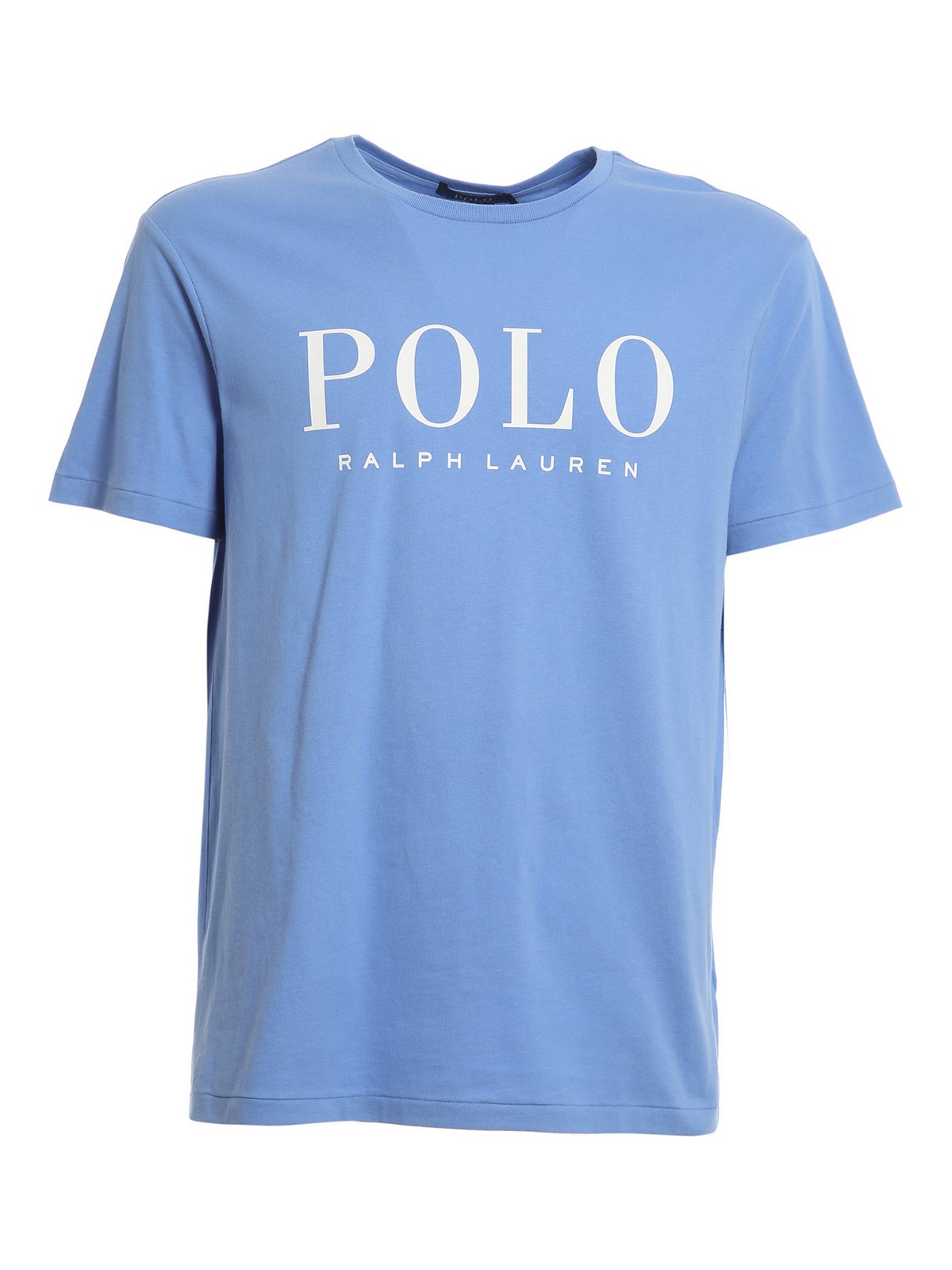 Polo Ralph Lauren Logo Lettering Print T-shirt In Light Blue