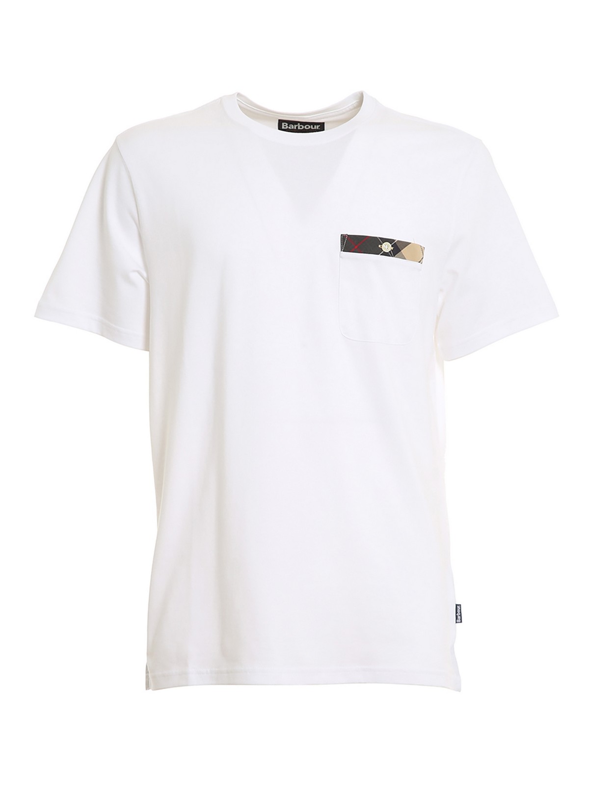 Barbour Tartan Detailed T-shirt In White