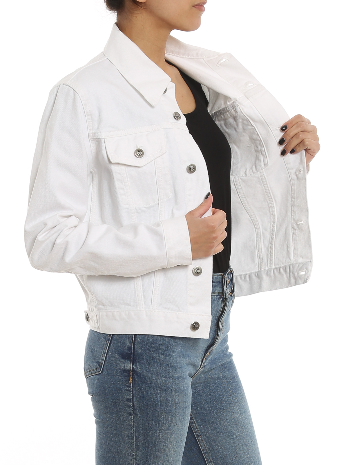 Optical white Coloured denim jacket - Buy Online | Terranova