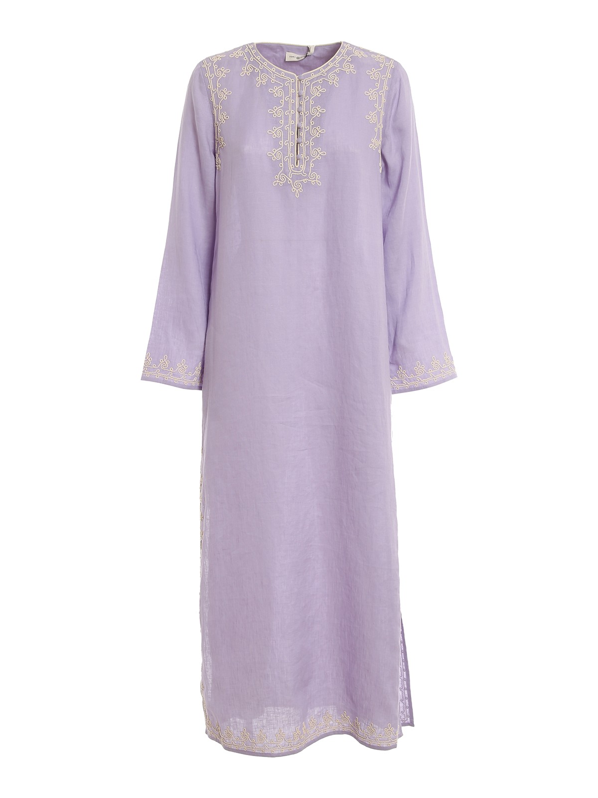 Tory Burch Linen tunic dress - Light Purple - Women|87506503