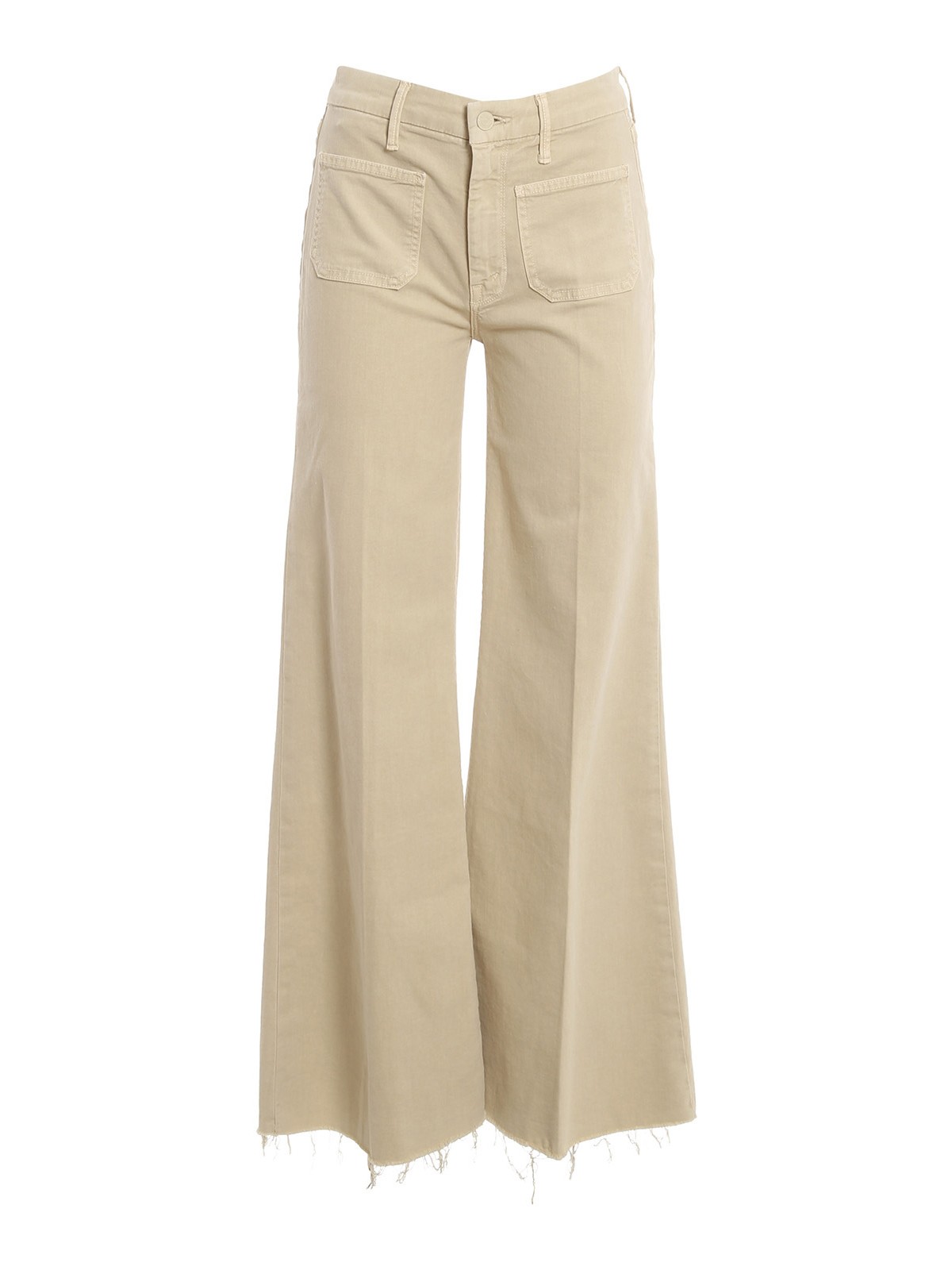 パンツ MOTHER The roller fray stretch cotton trouser Beige Mother The Patch Pocket Roller Fray - Beige - Women