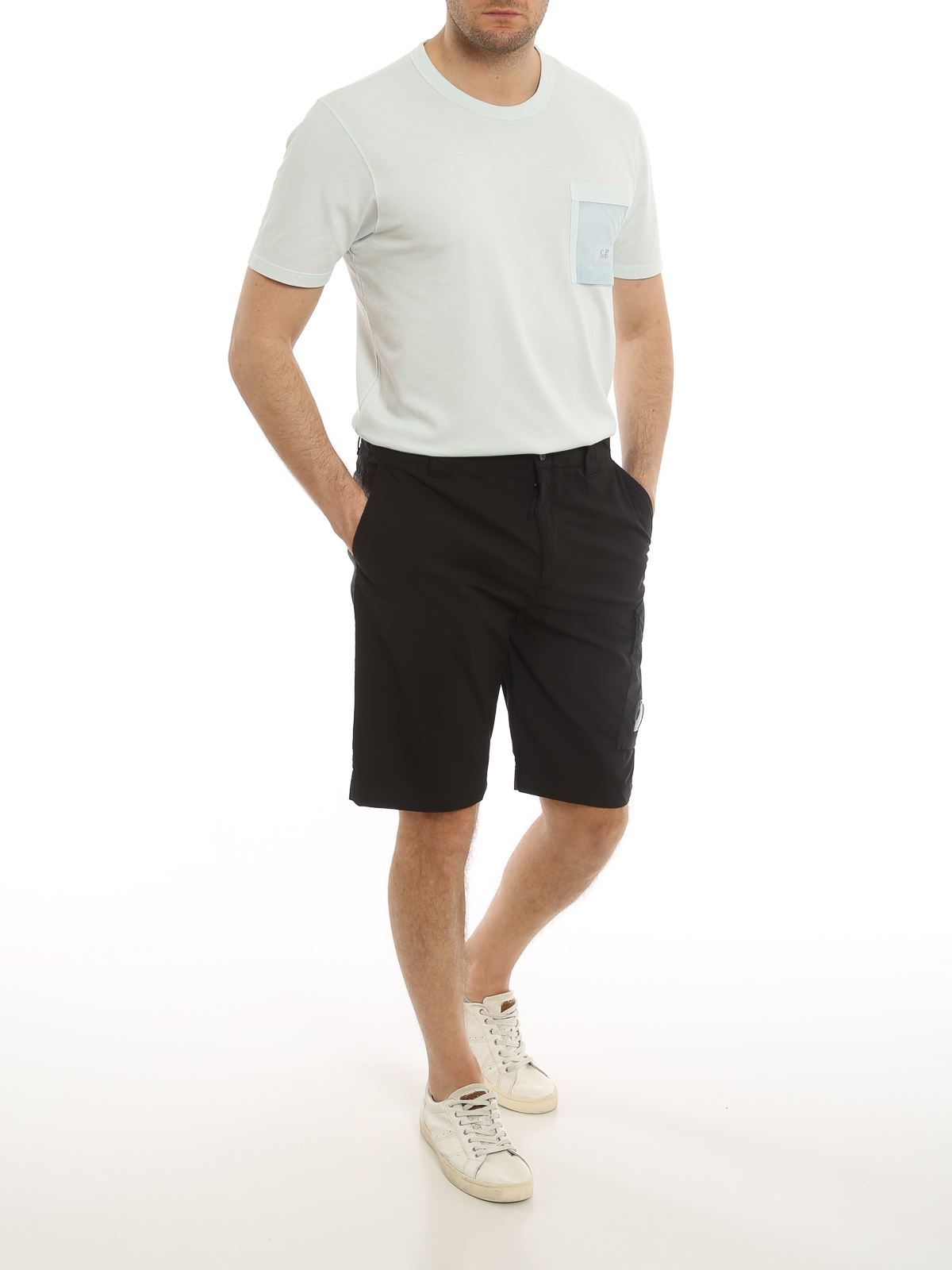 CP COMPANY｜SHORT-SLEEVED ROUND NECK T-SHIRTS (Tacting P C.P. Company | Tacting Mesh Pocket T-Shirt - Pastel Yellow